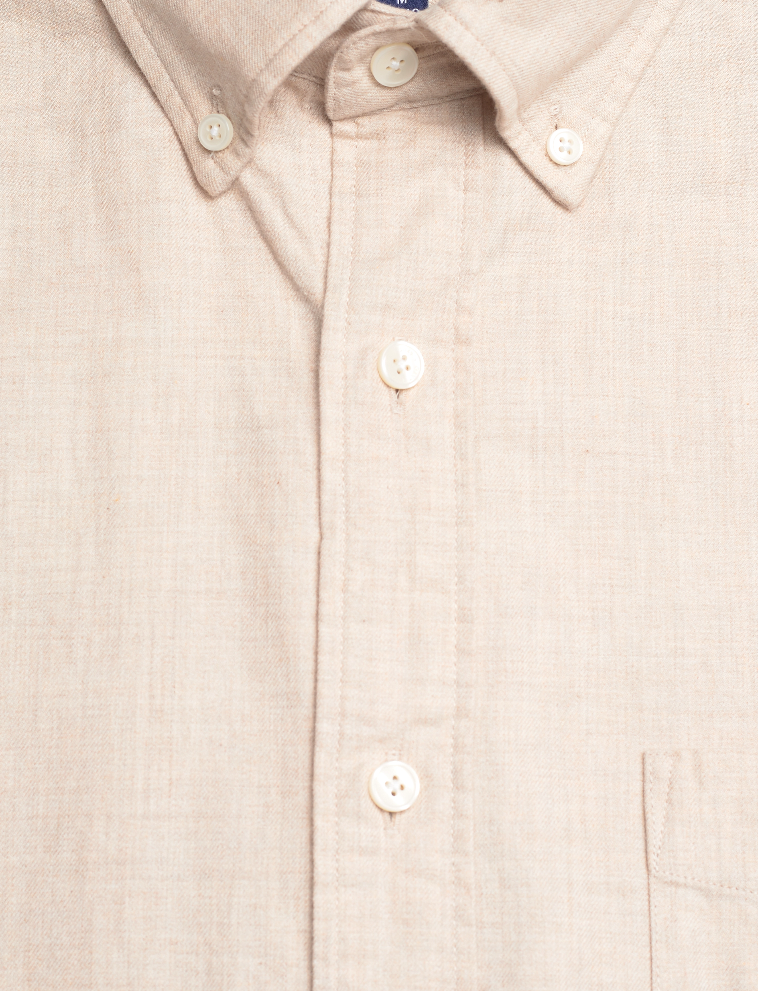 GANT - D2. REG UT FLANNEL MELANGE SHIRT - light beige melange - 2