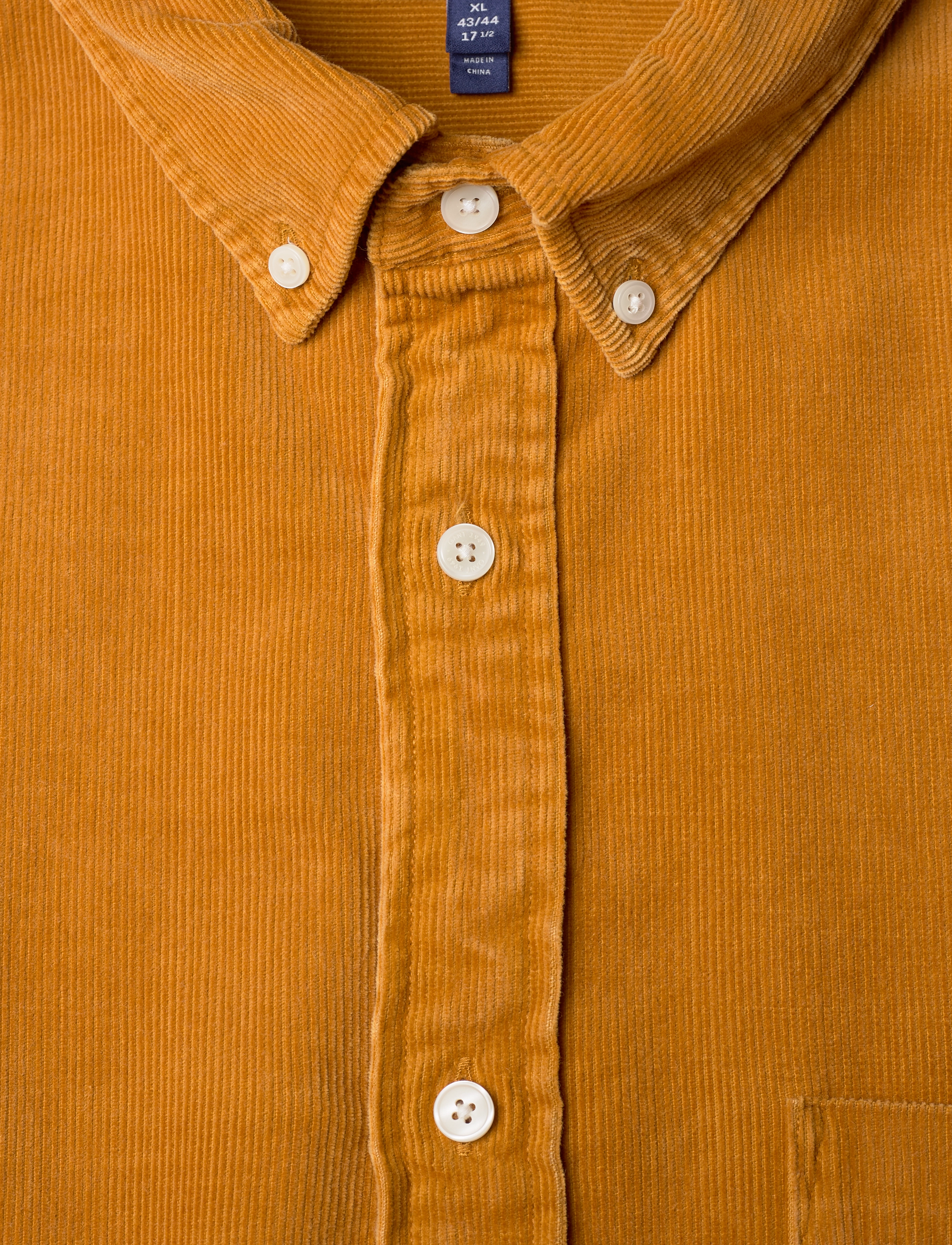 GANT - D2. REL HEAVY WASHED CORD SHIRT - dk mustard orange - 2