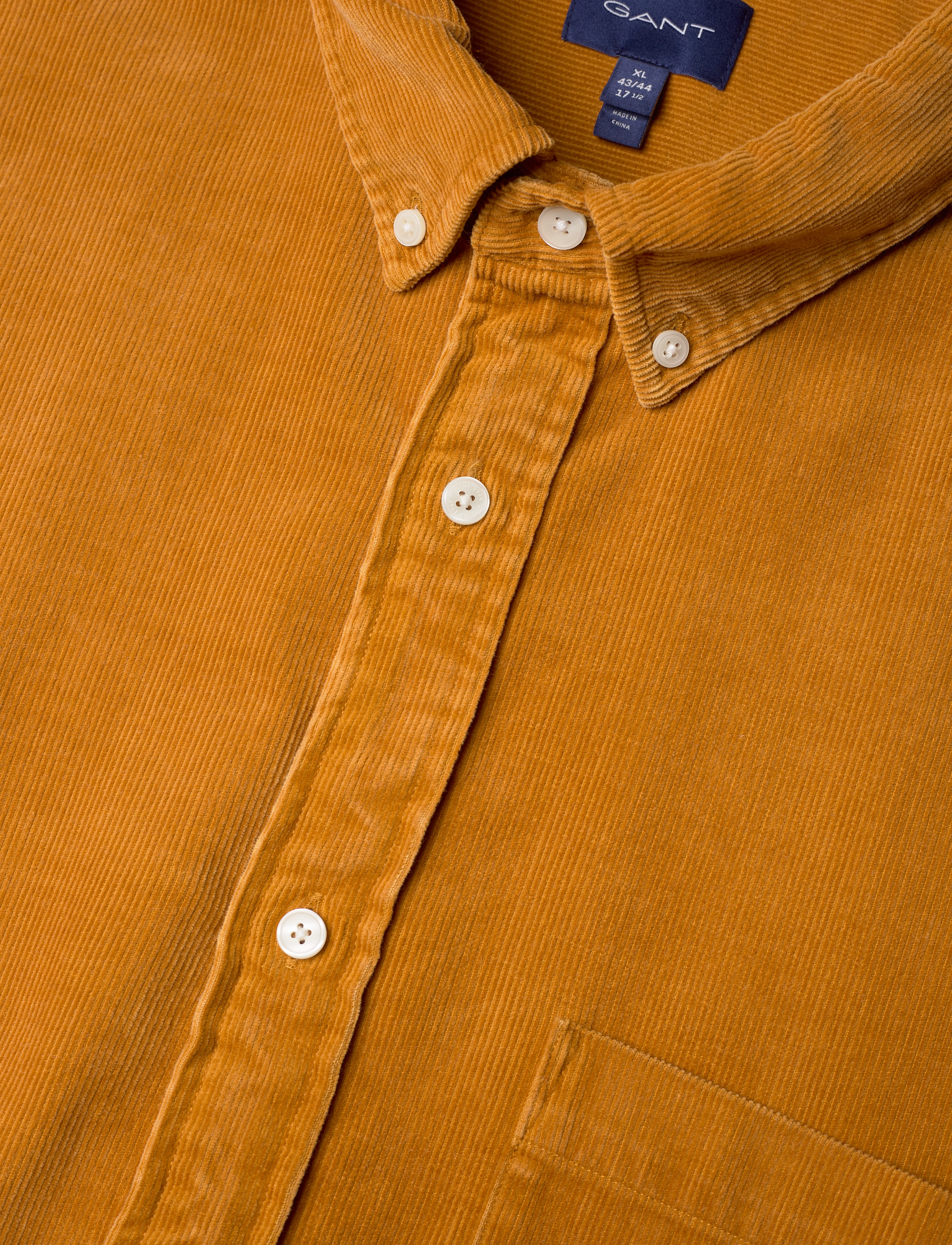 GANT - D2. REL HEAVY WASHED CORD SHIRT - dk mustard orange - 3