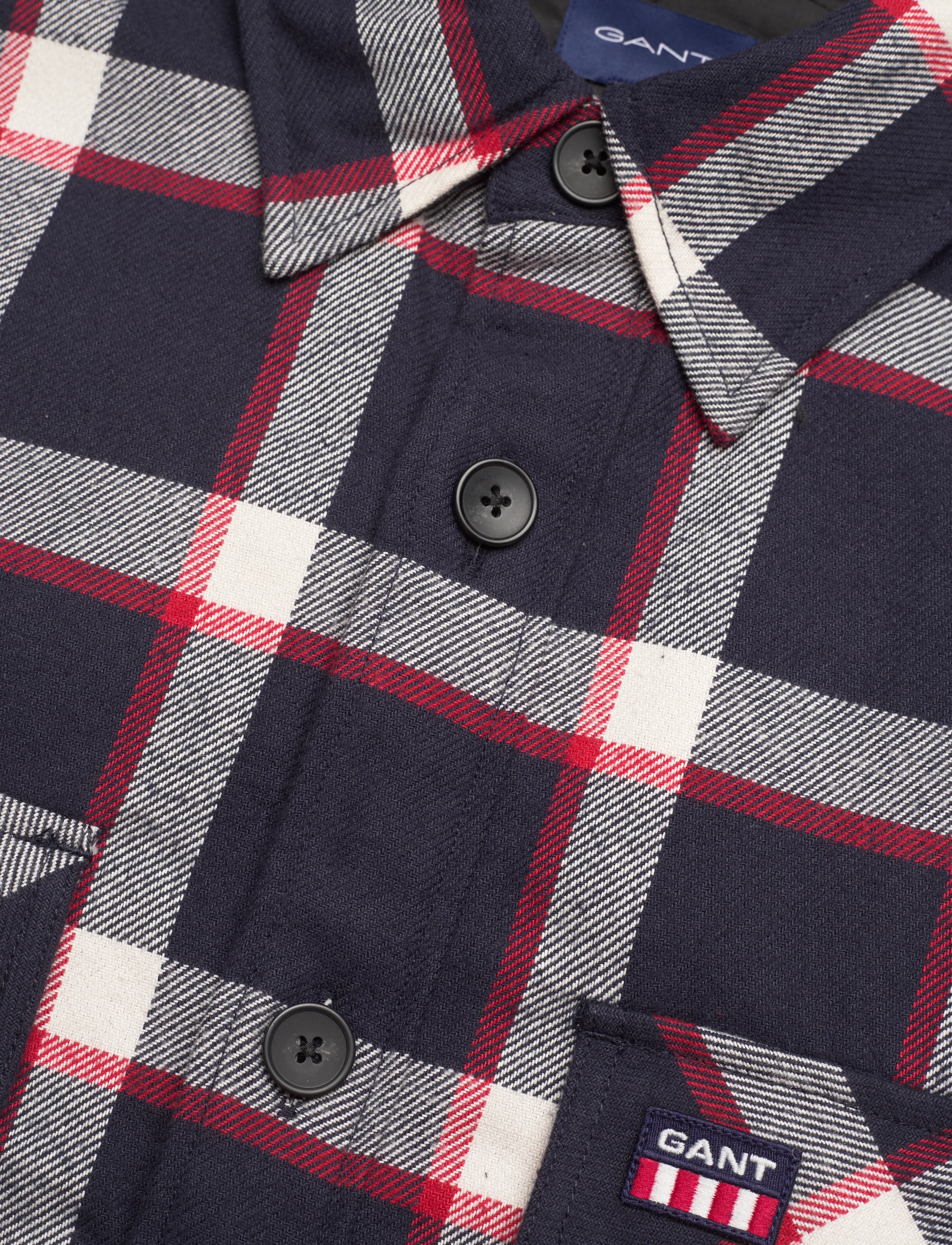 GANT - D2. FLANNEL CHECK OVERSHIRT - evening blue - 2