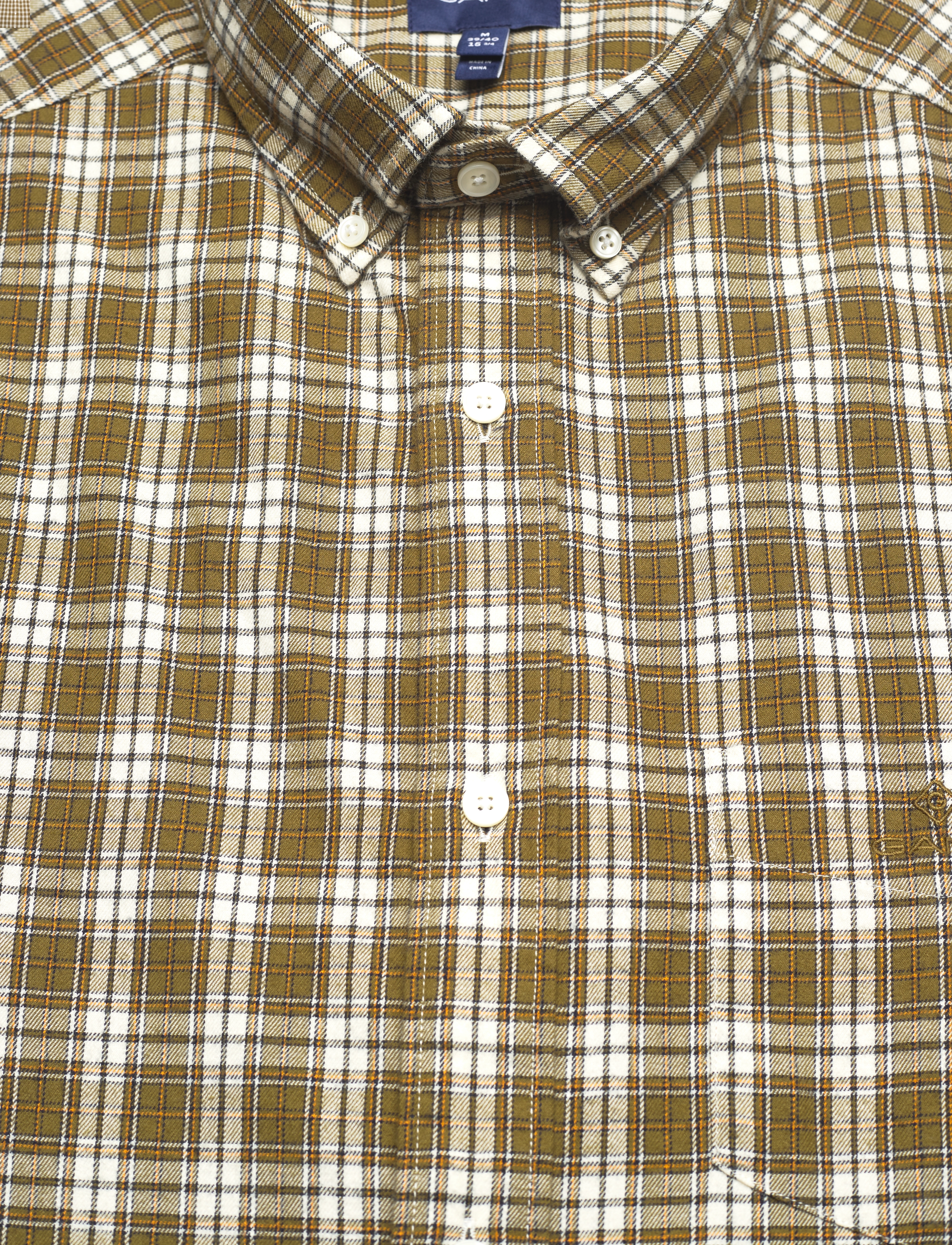 GANT - D2. REG FLANNEL CHECK SHIRT - army green - 2