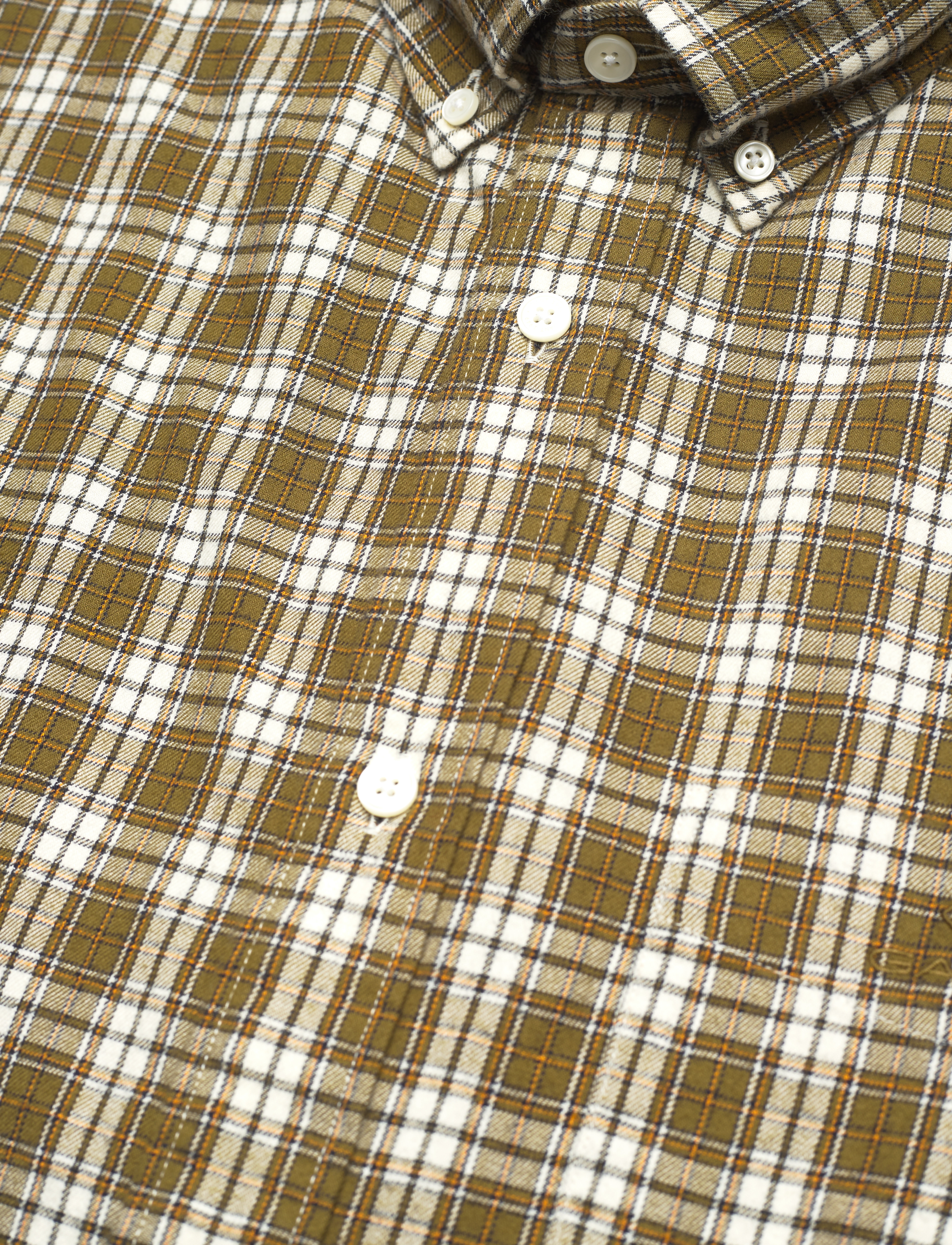 GANT - D2. REG FLANNEL CHECK SHIRT - army green - 3