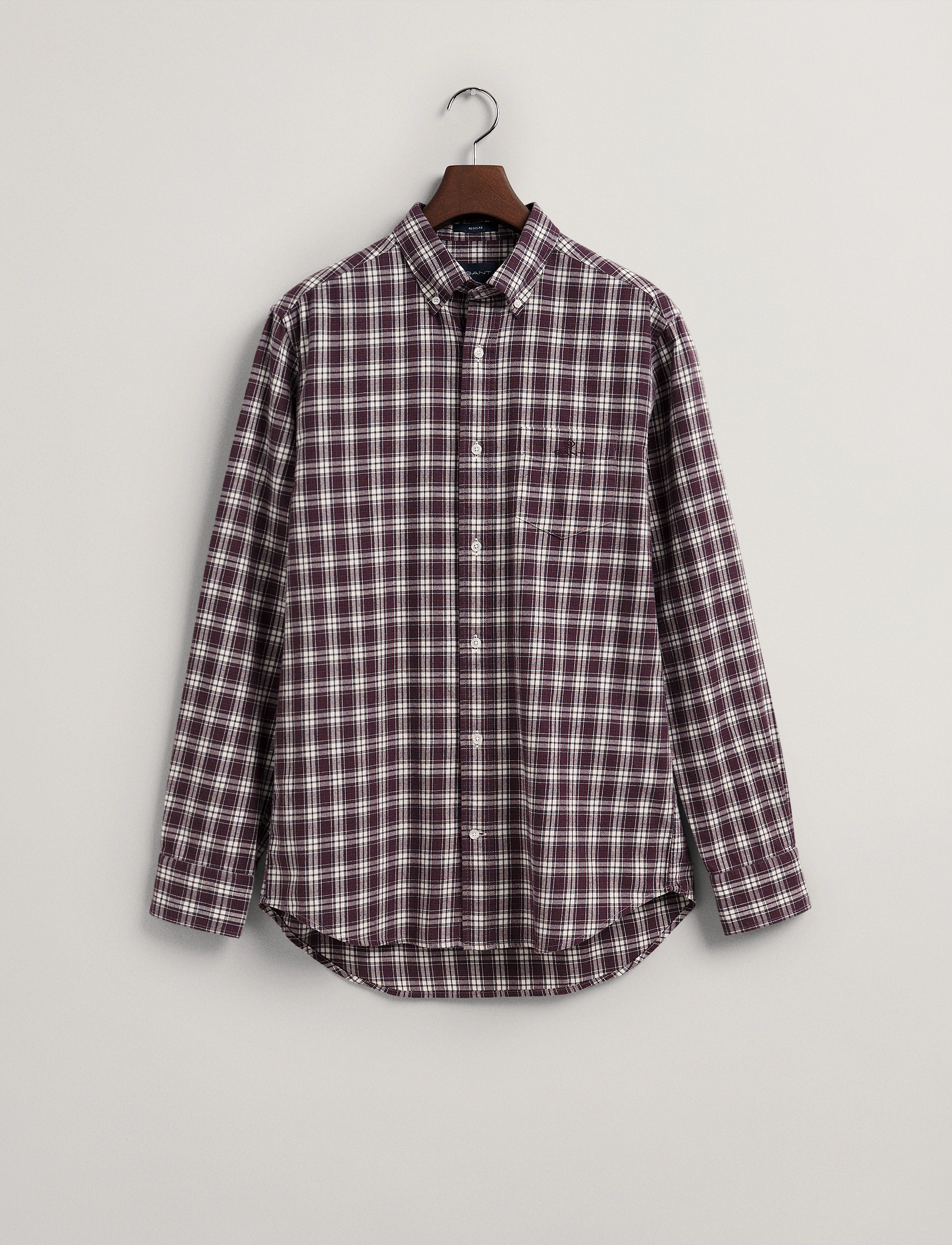 GANT - D2. REG FLANNEL CHECK SHIRT - winter grape - 4
