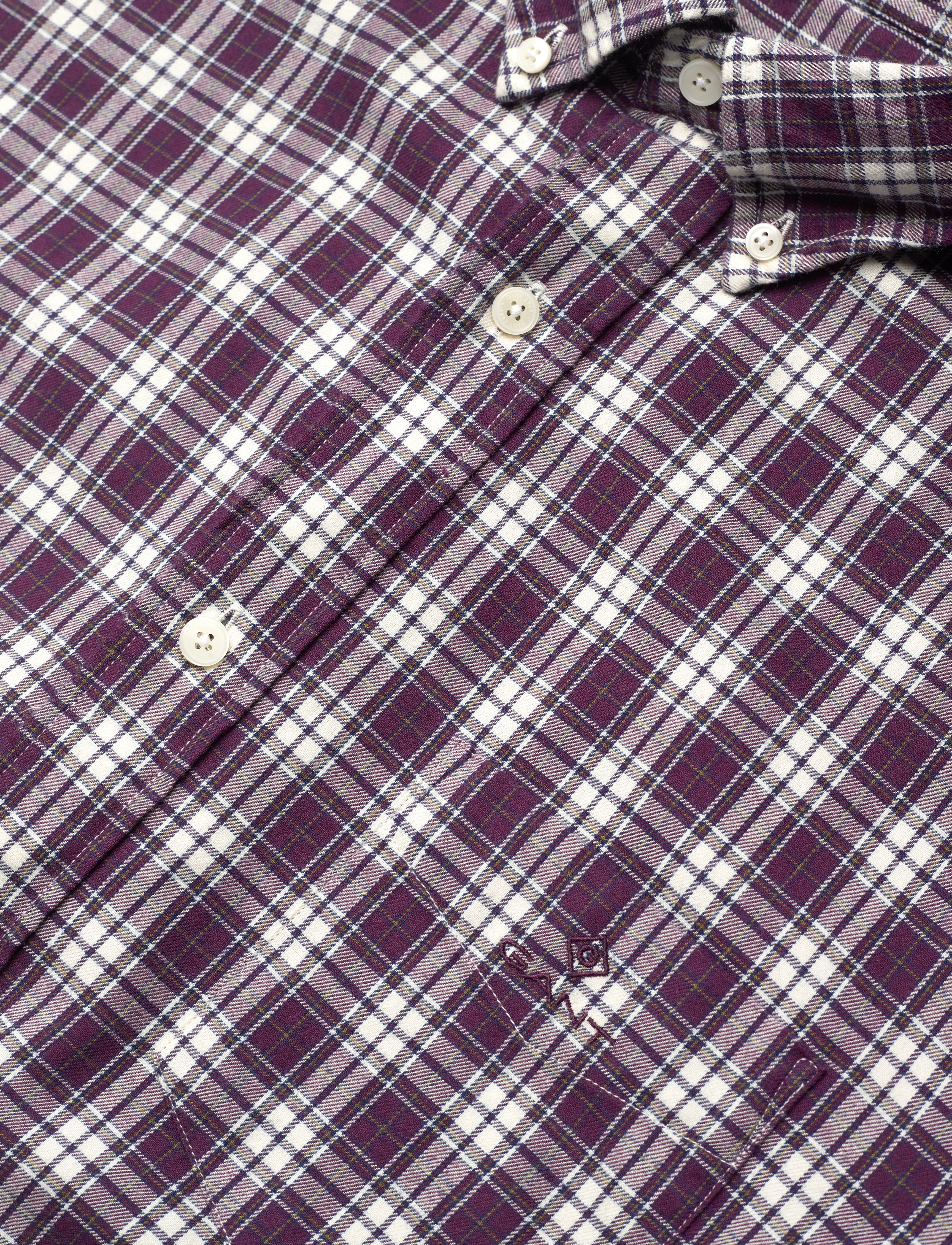 GANT - D2. REG FLANNEL CHECK SHIRT - winter grape - 3