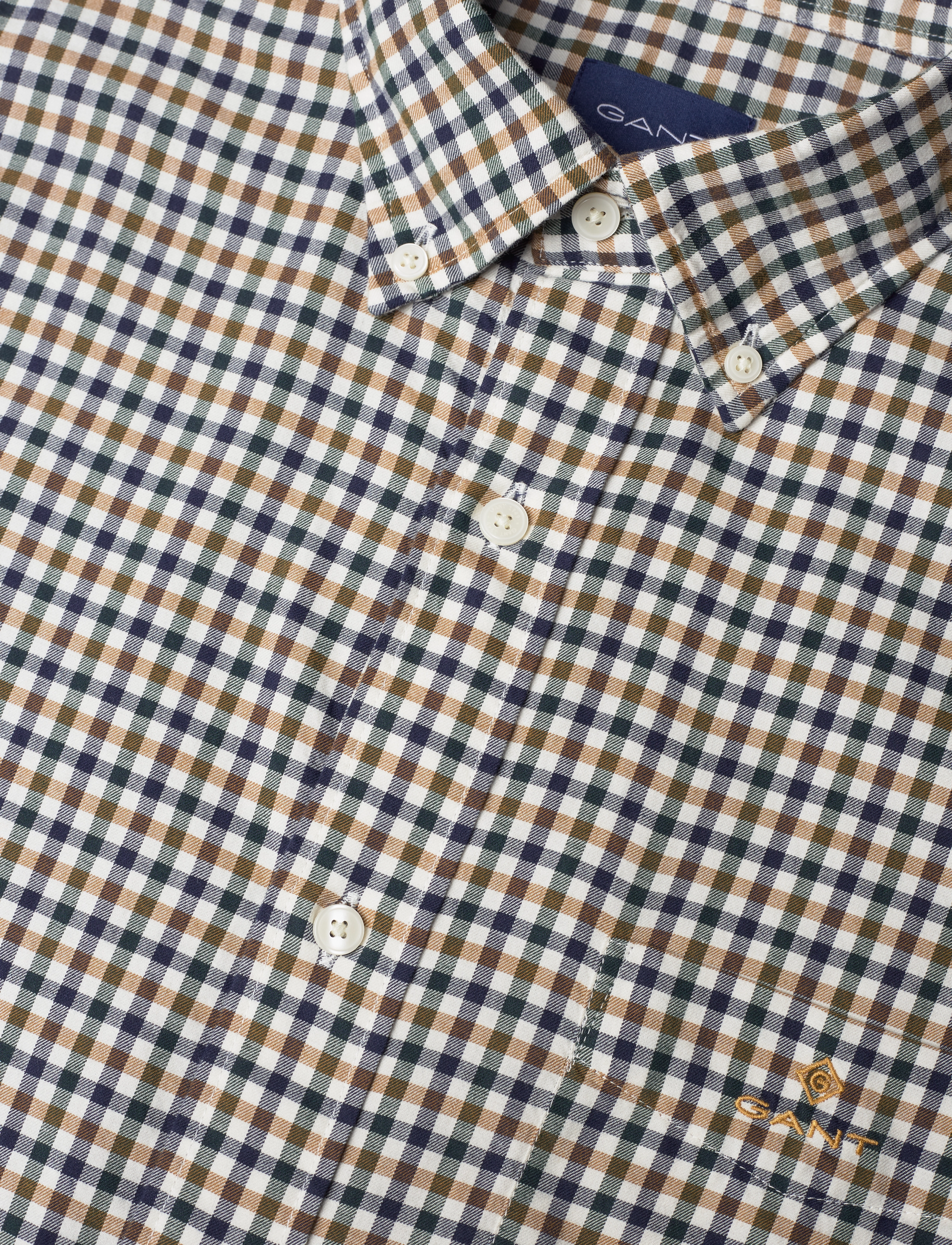 GANT - D1. REG GINGHAM TWILL SHIRT - eggshell - 3