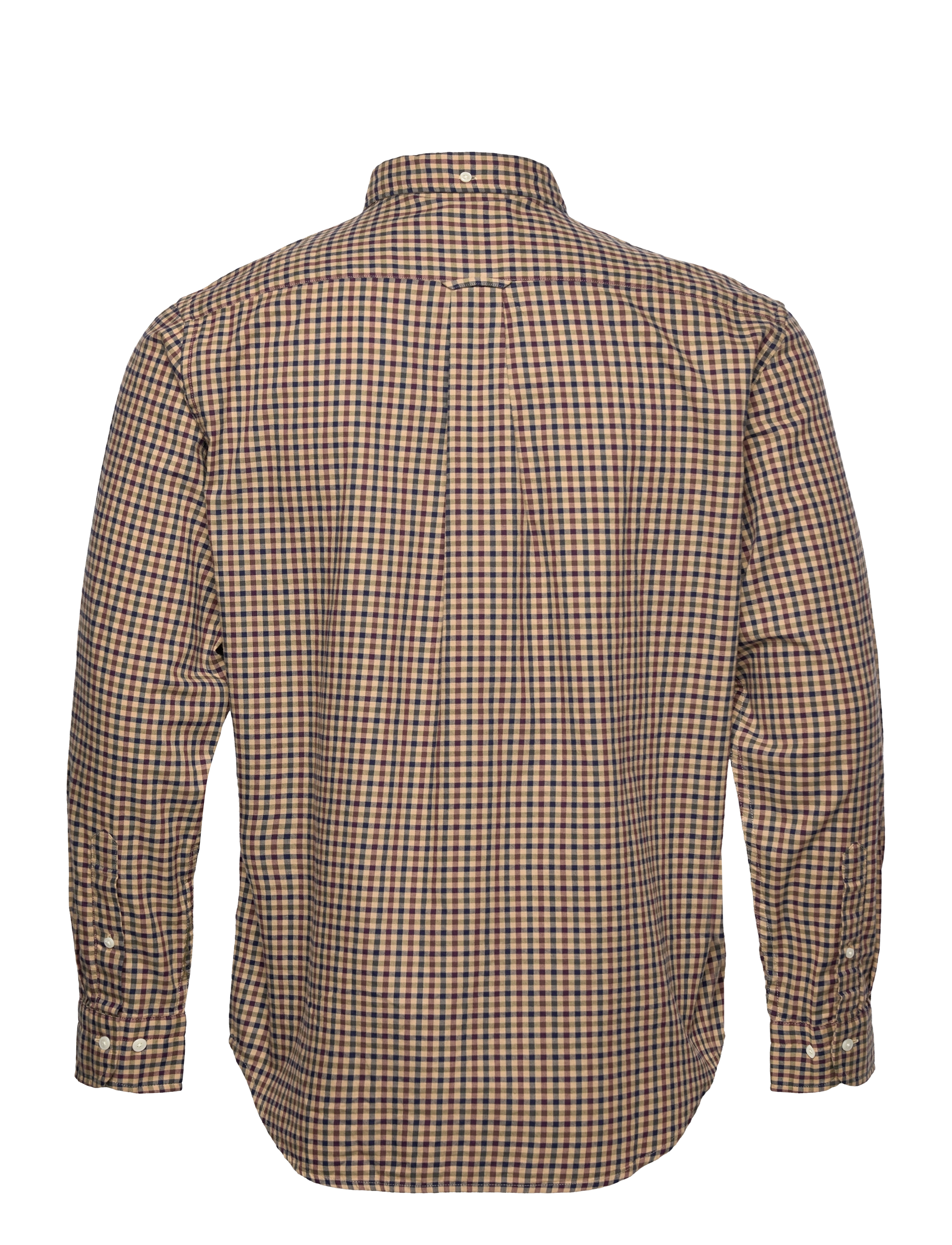 GANT - D1. REG GINGHAM TWILL SHIRT - hazelwood beige - 1