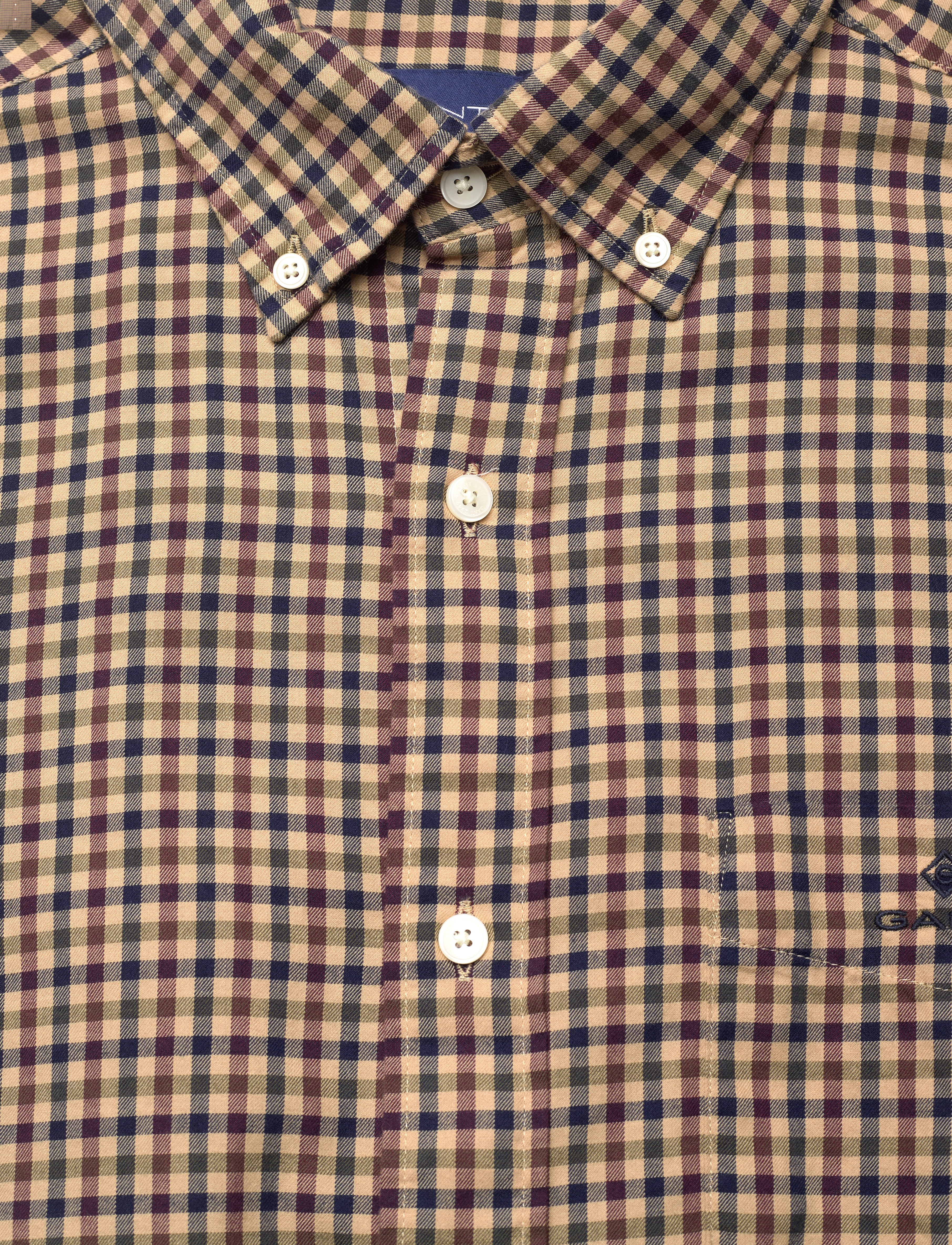 GANT - D1. REG GINGHAM TWILL SHIRT - hazelwood beige - 2