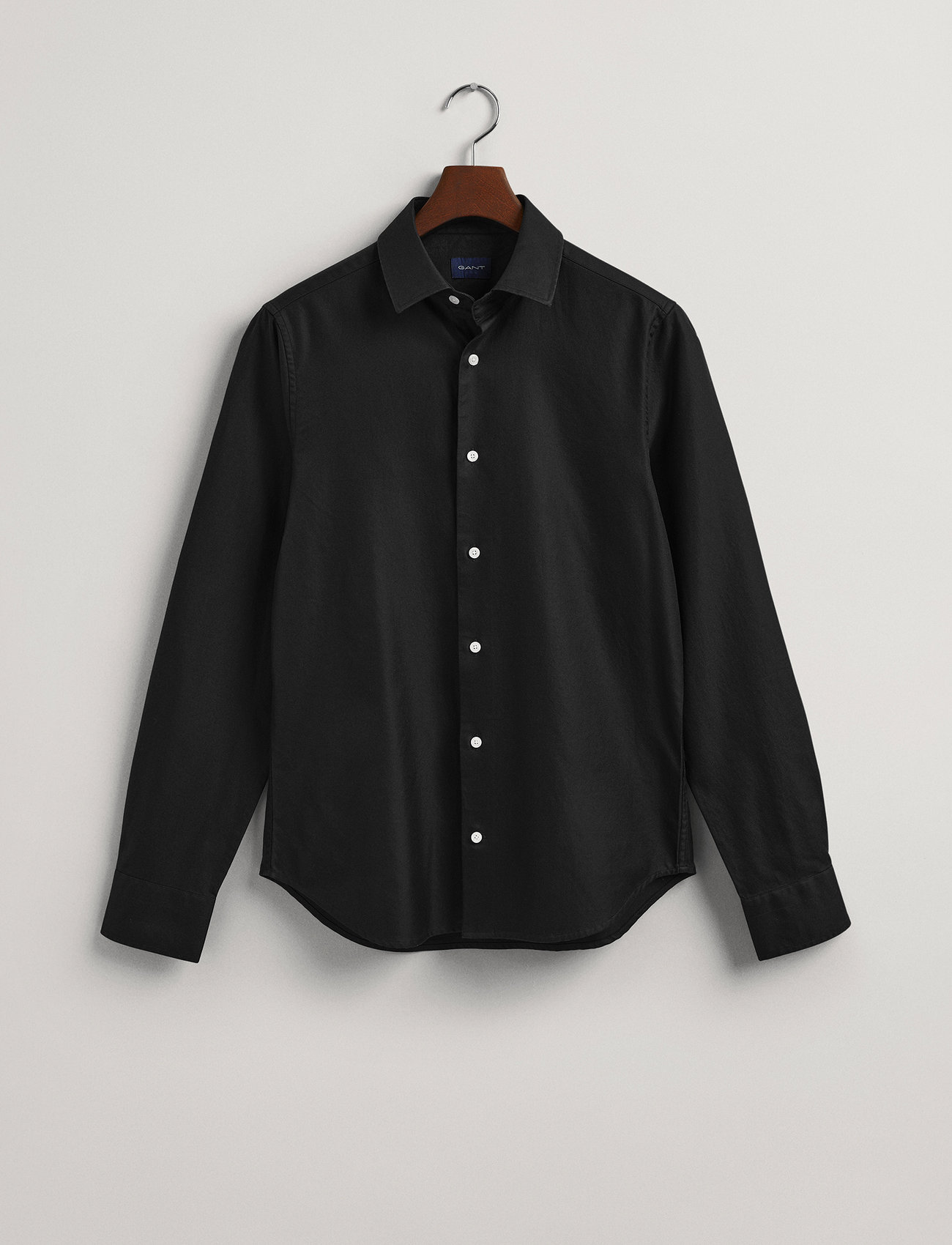 GANT - D2. SLIM SOLID TWILL SHIRT - black - 4