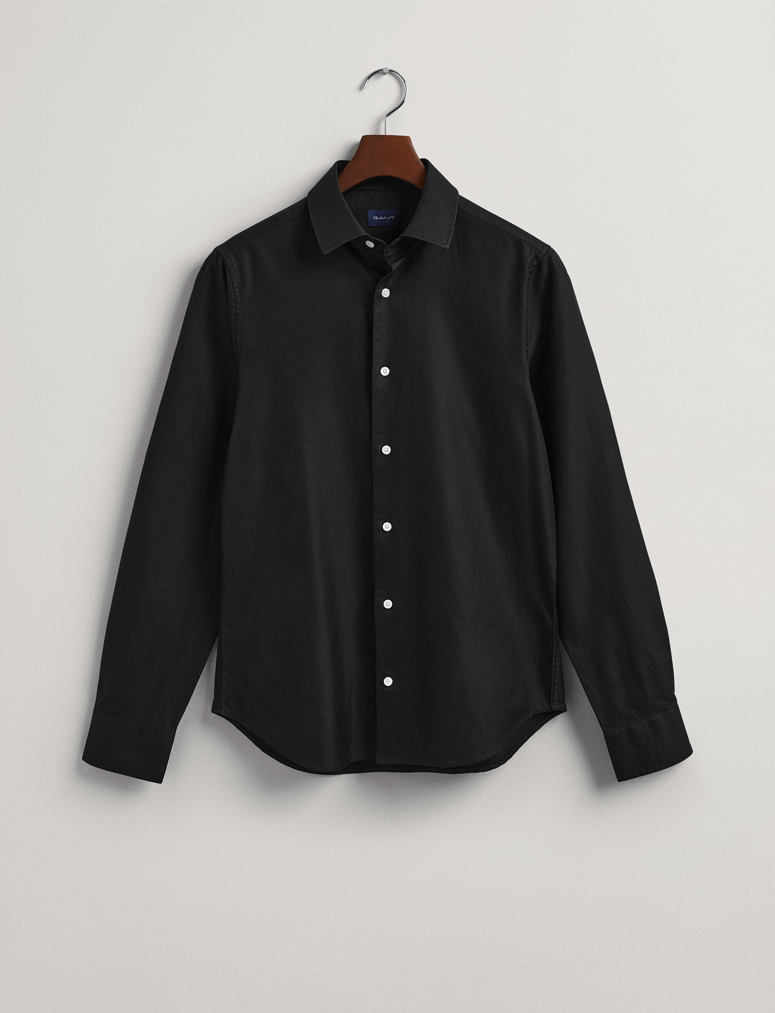 GANT - D2. SLIM SOLID TWILL SHIRT - black - 4