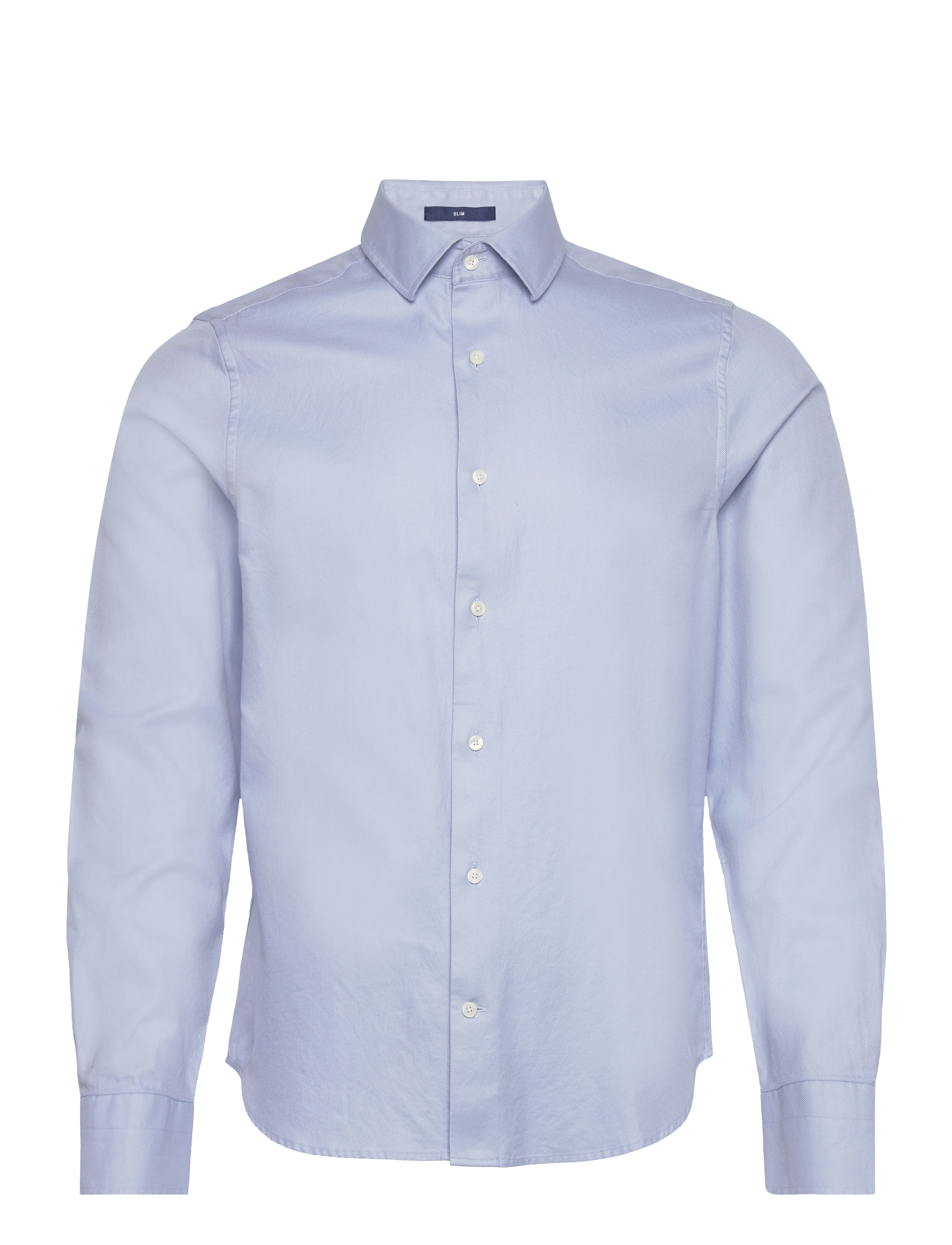 D2. SLIM SOLID TWILL SHIRT - MUTED BLUE