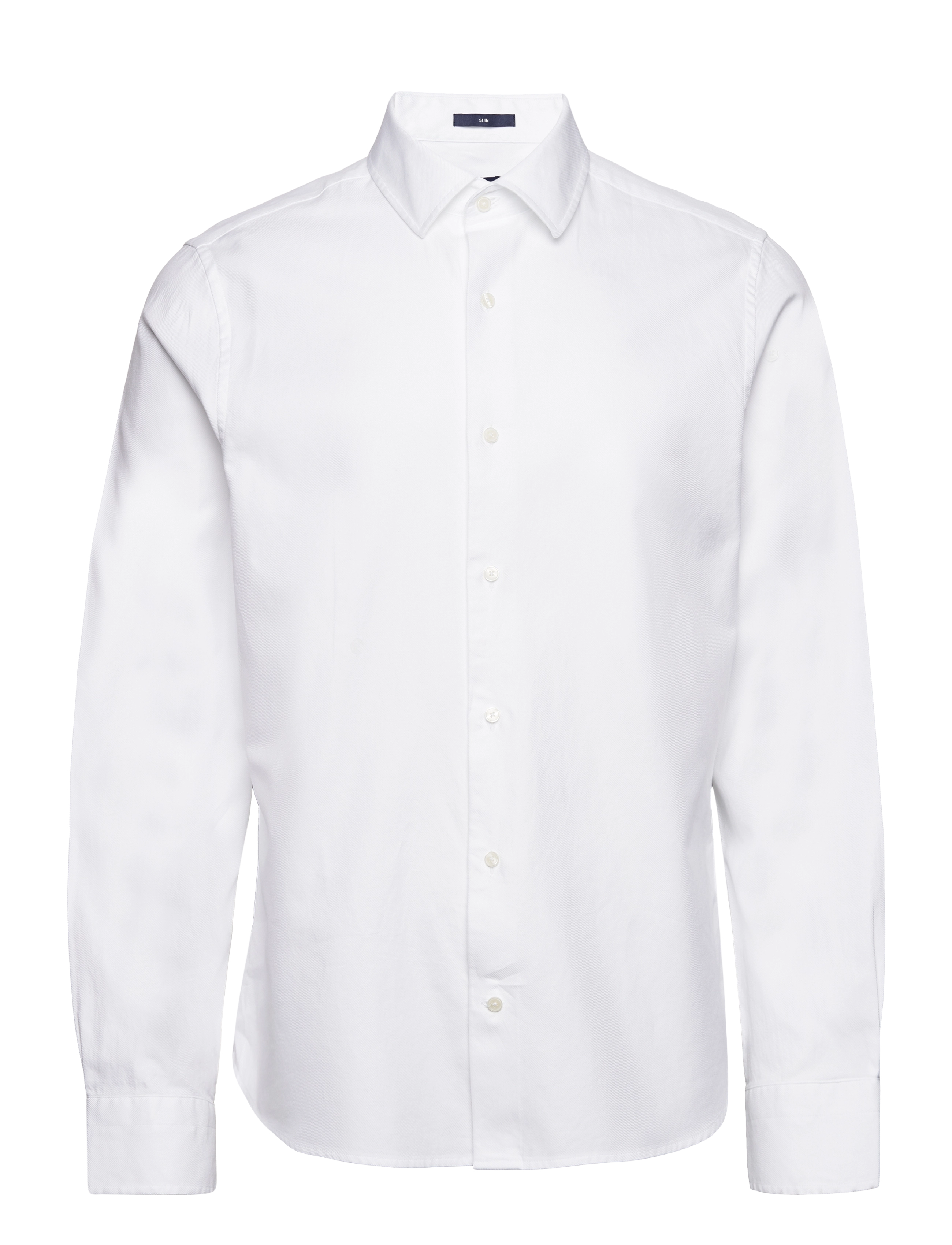 D2. SLIM SOLID TWILL SHIRT - WHITE