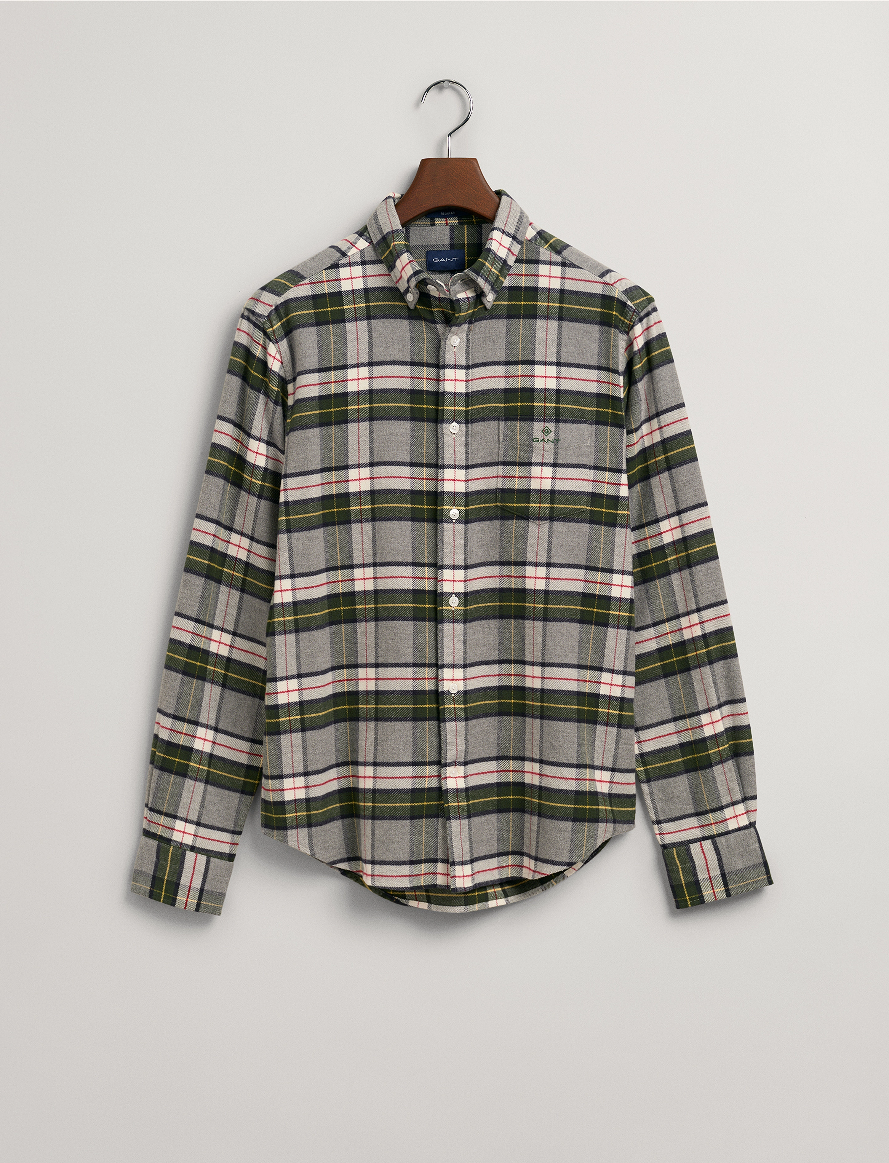 GANT - D2. REG UT FLANNEL CHECK SHIRT - grey melange - 4