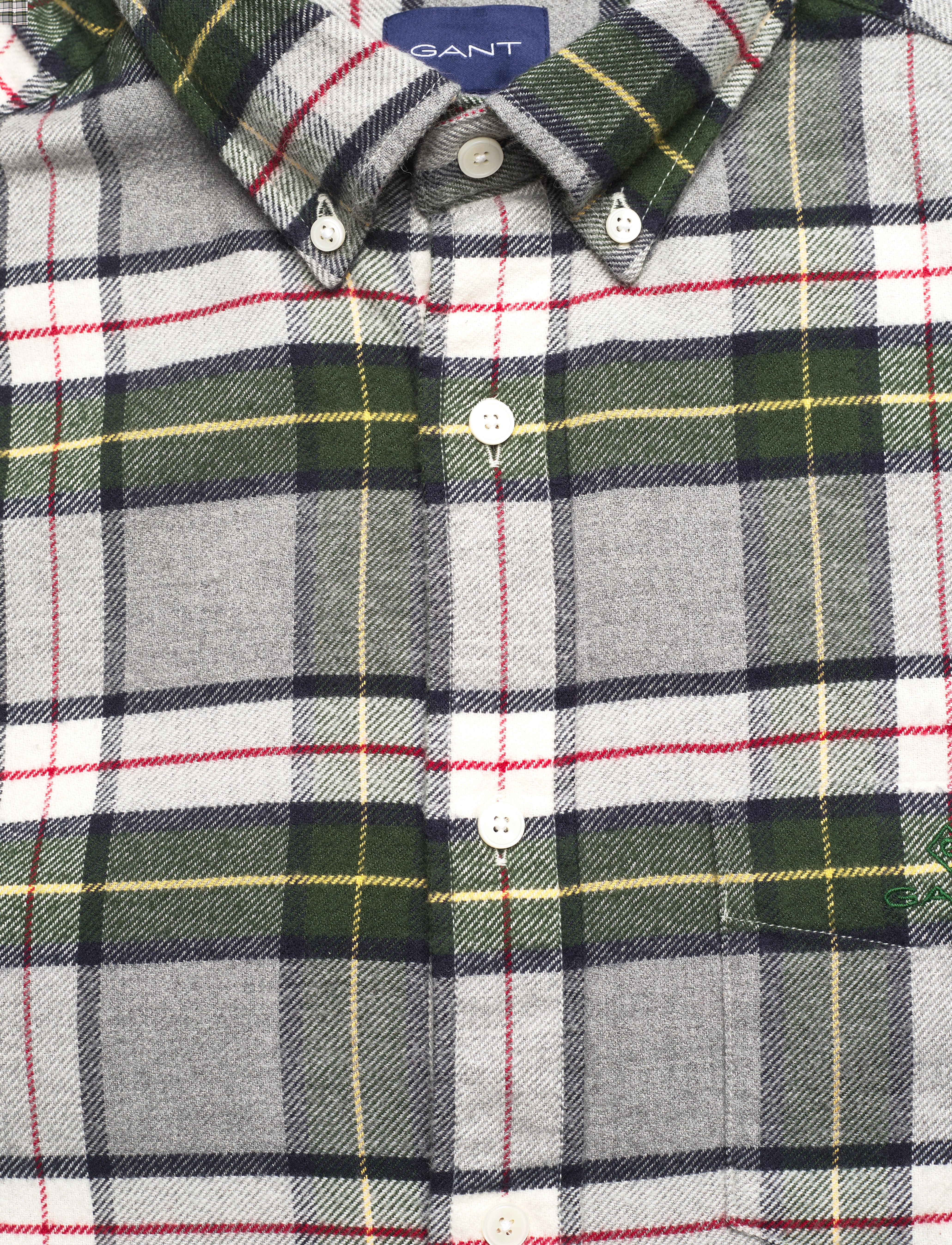 GANT - D2. REG UT FLANNEL CHECK SHIRT - grey melange - 2
