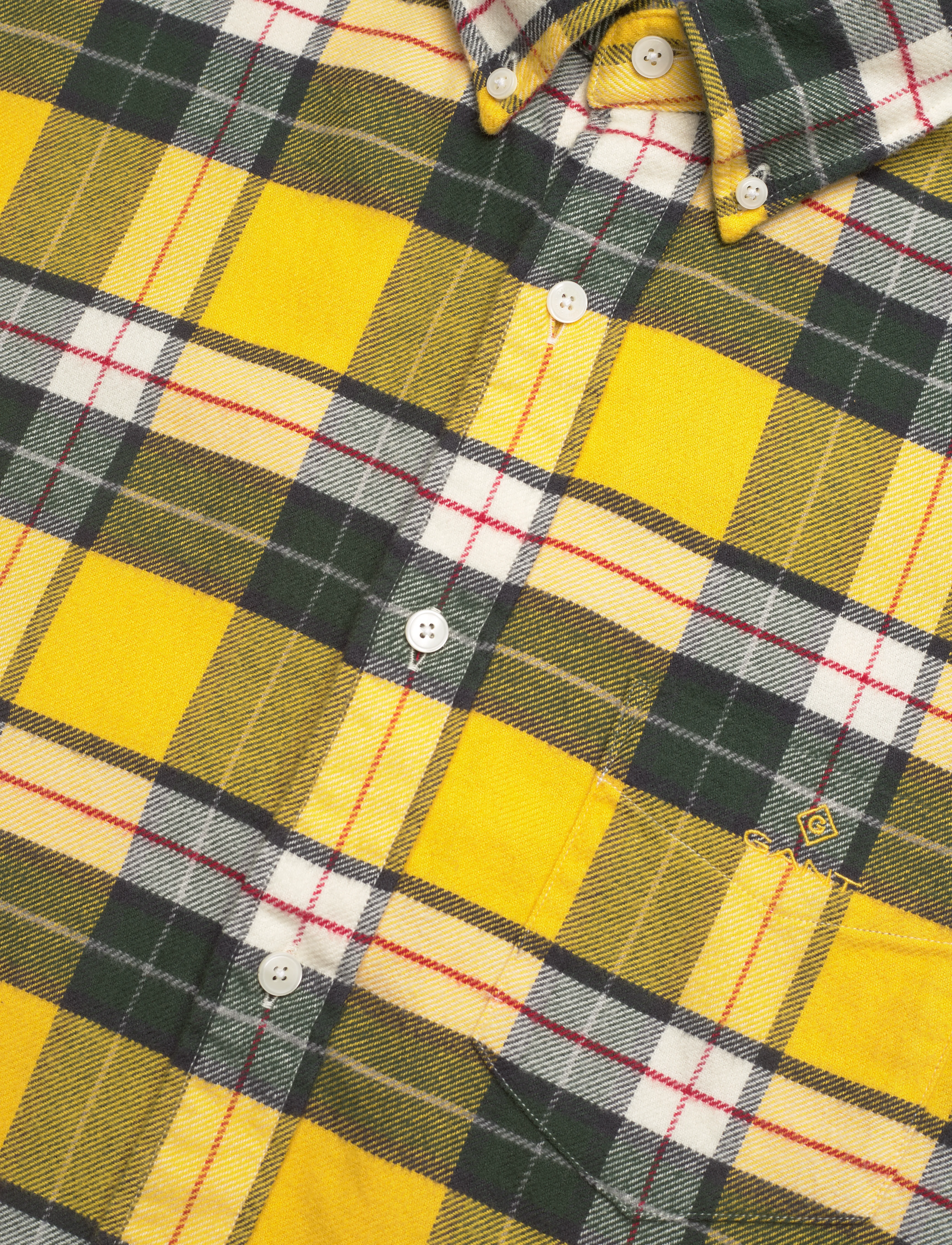 GANT - D2. REG UT FLANNEL CHECK SHIRT - smooth yellow - 3