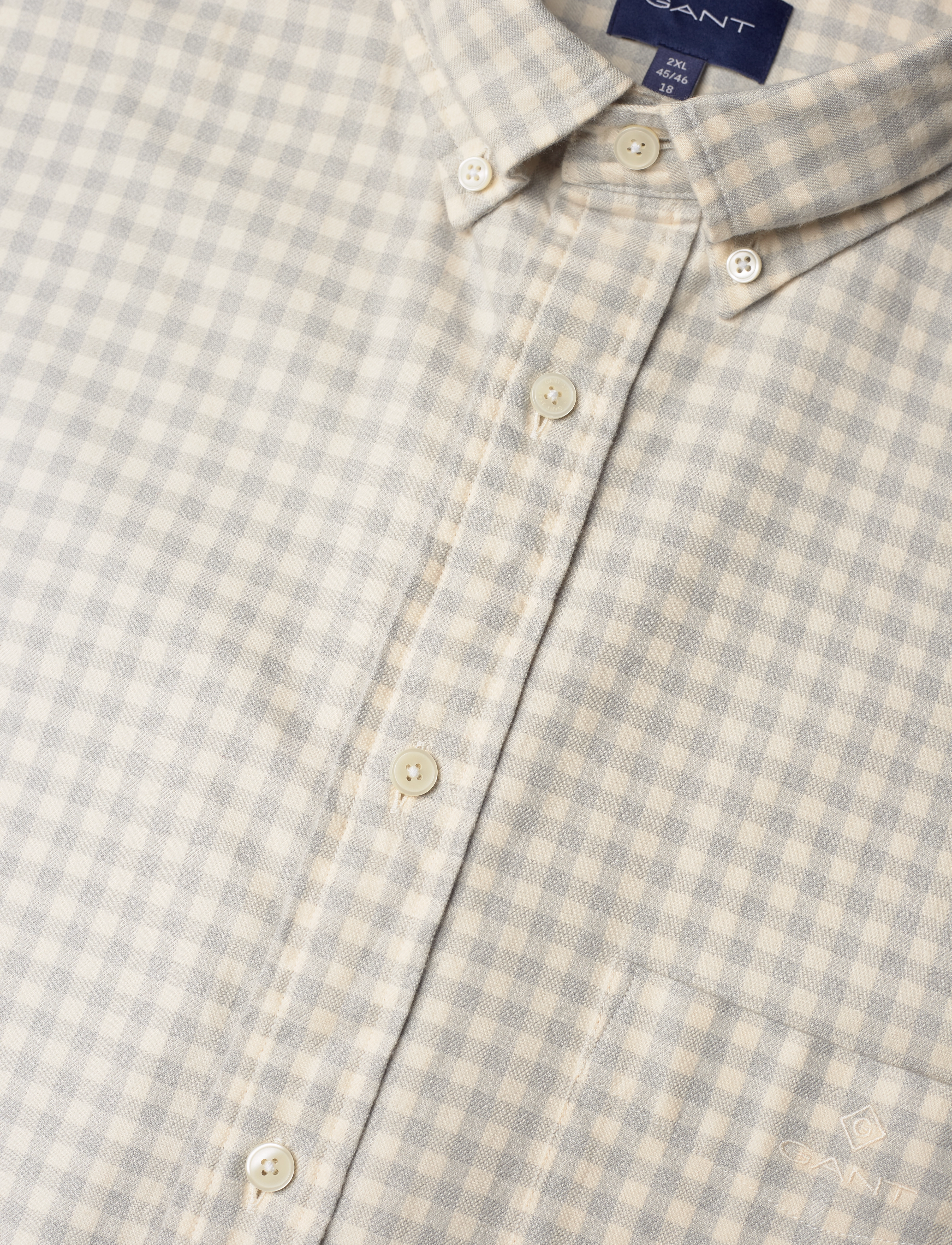 GANT - D2. REG JASPE GINGHAM SHIRT - cream - 3