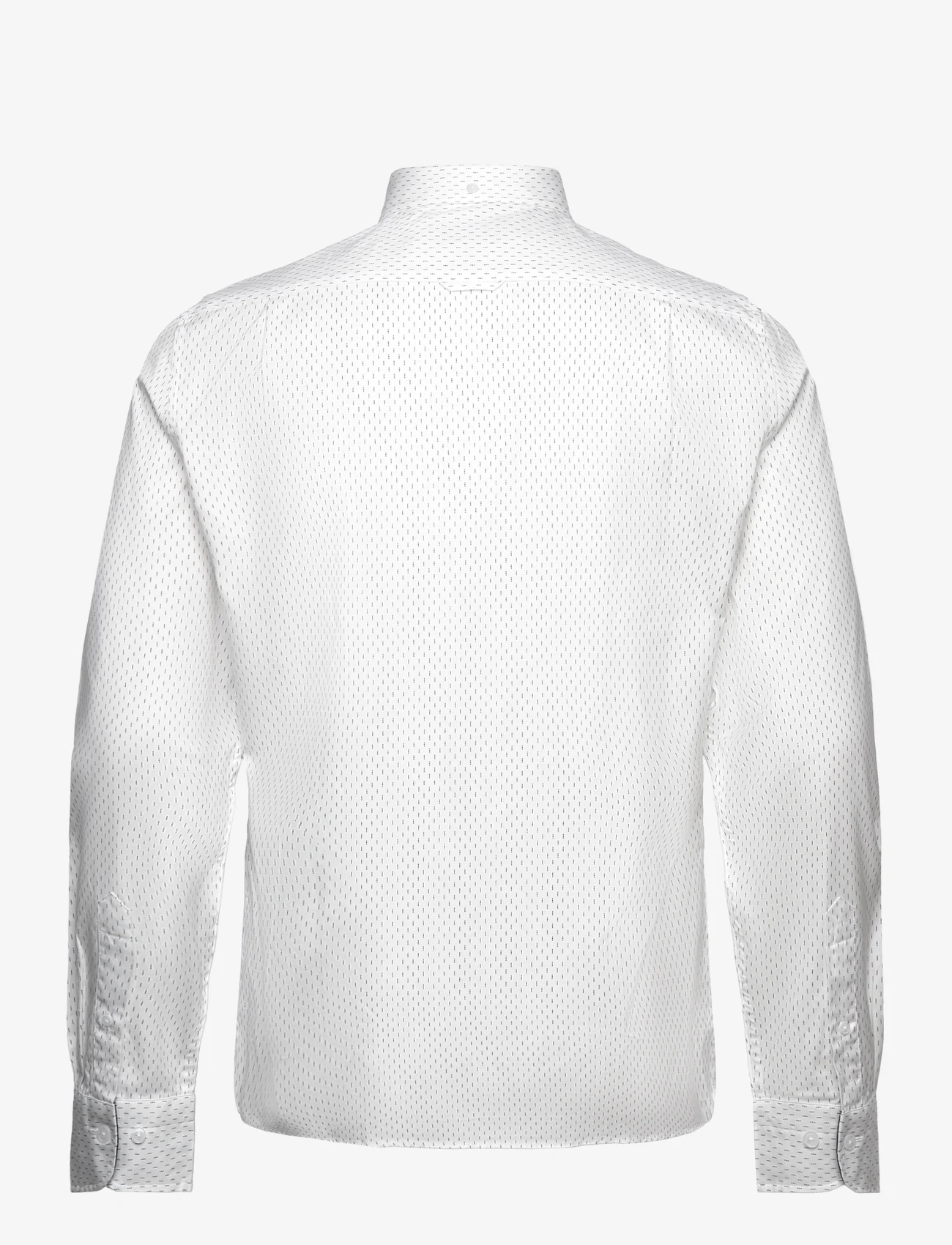 GANT - D1. SLIM MICRO PRINT OXFORD SHIRT - oxford shirts - eggshell - 1