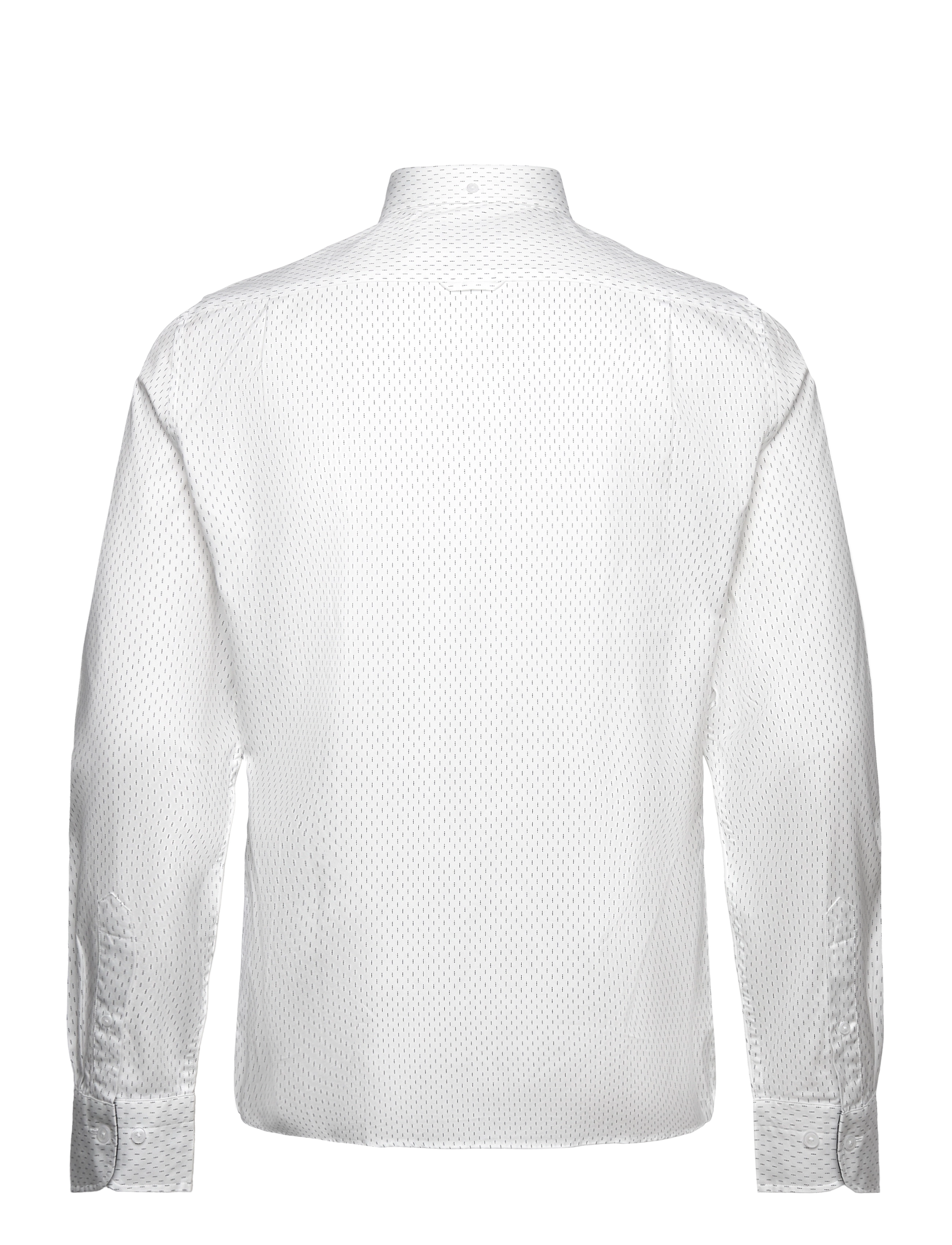 GANT - D1. SLIM MICRO PRINT OXFORD SHIRT - eggshell - 1