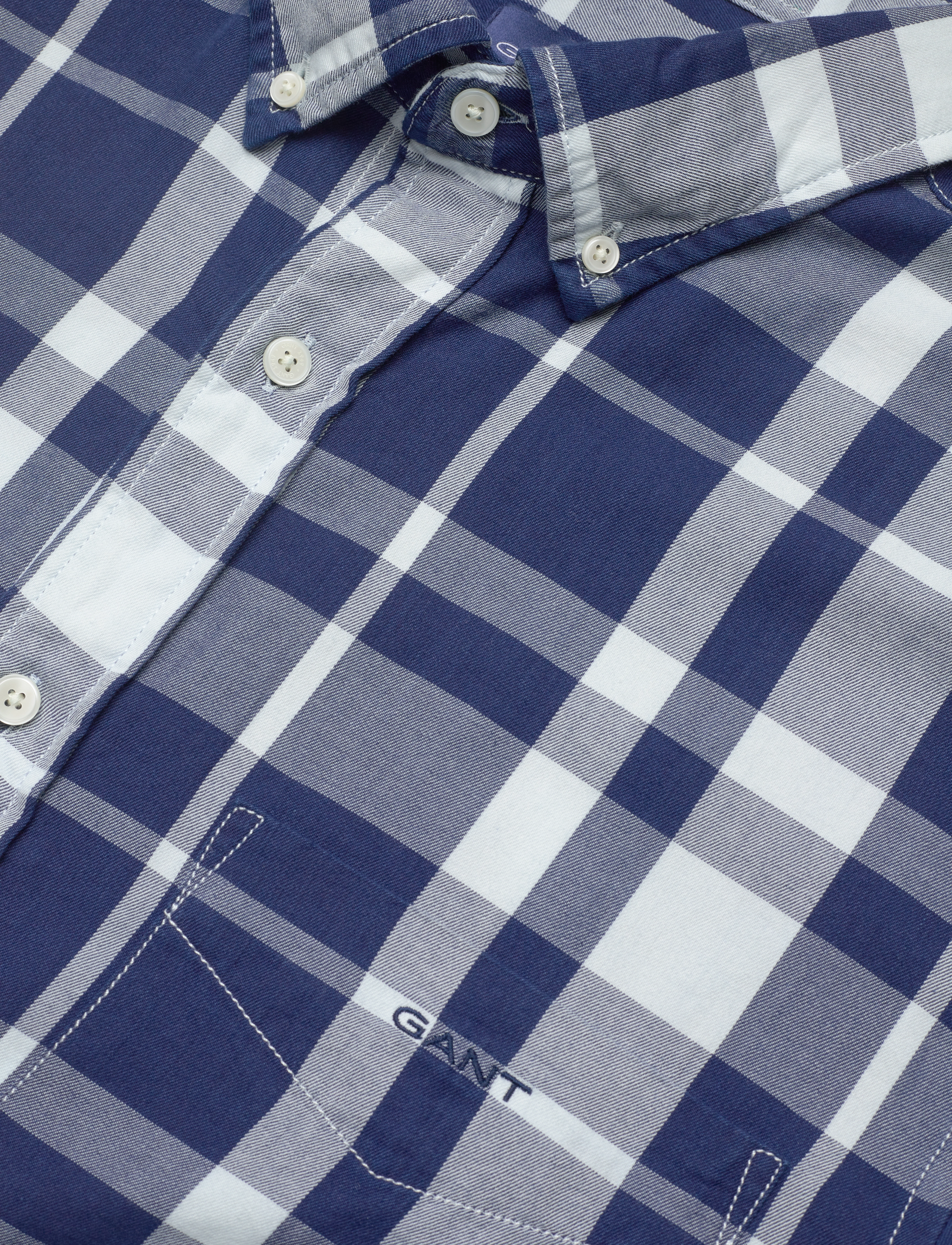 GANT - REG UT INDIGO PLAID TWILL SHIRT - indigo blue - 3