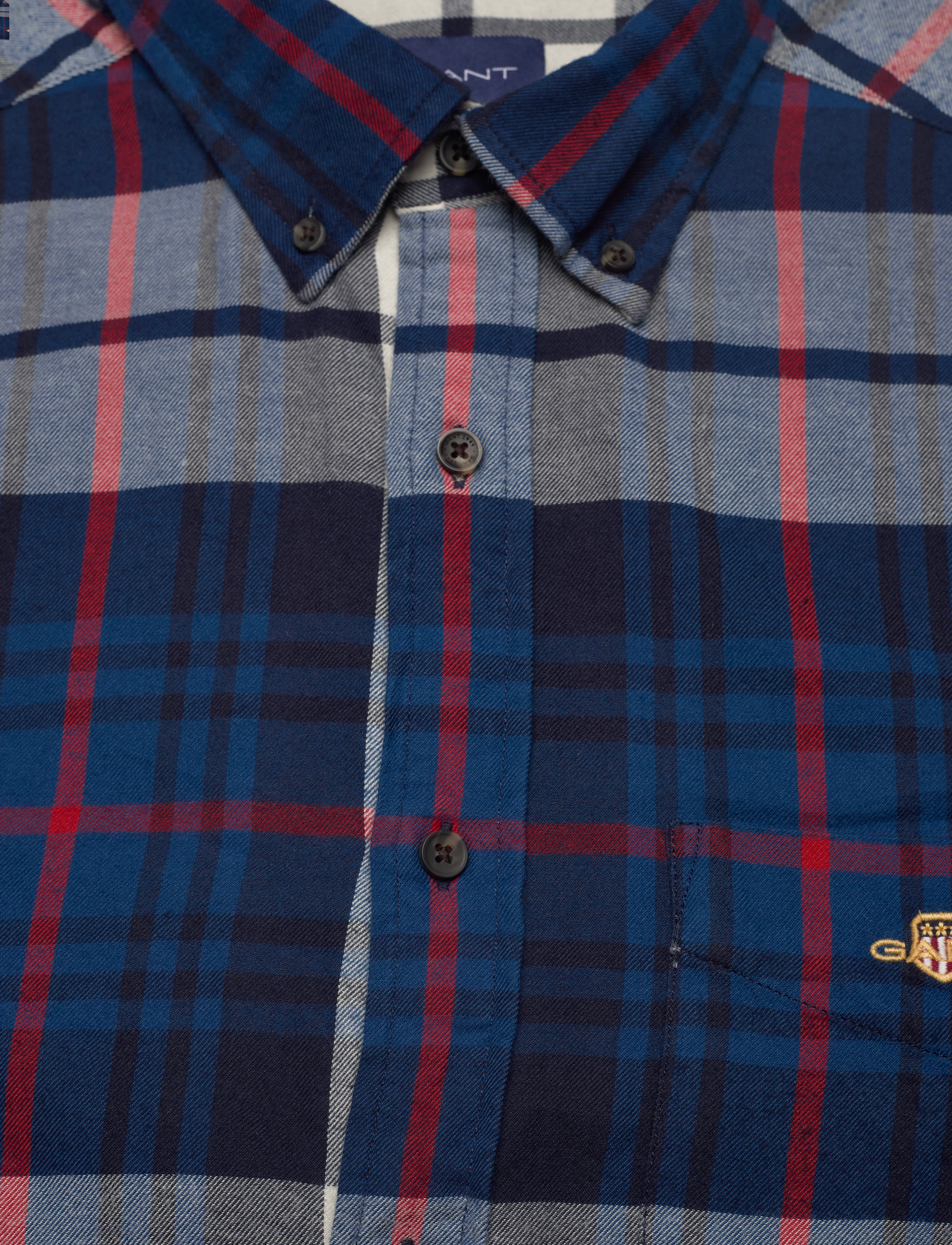 GANT - REG UT PLAID FLANNEL SHIRT - cream - 2