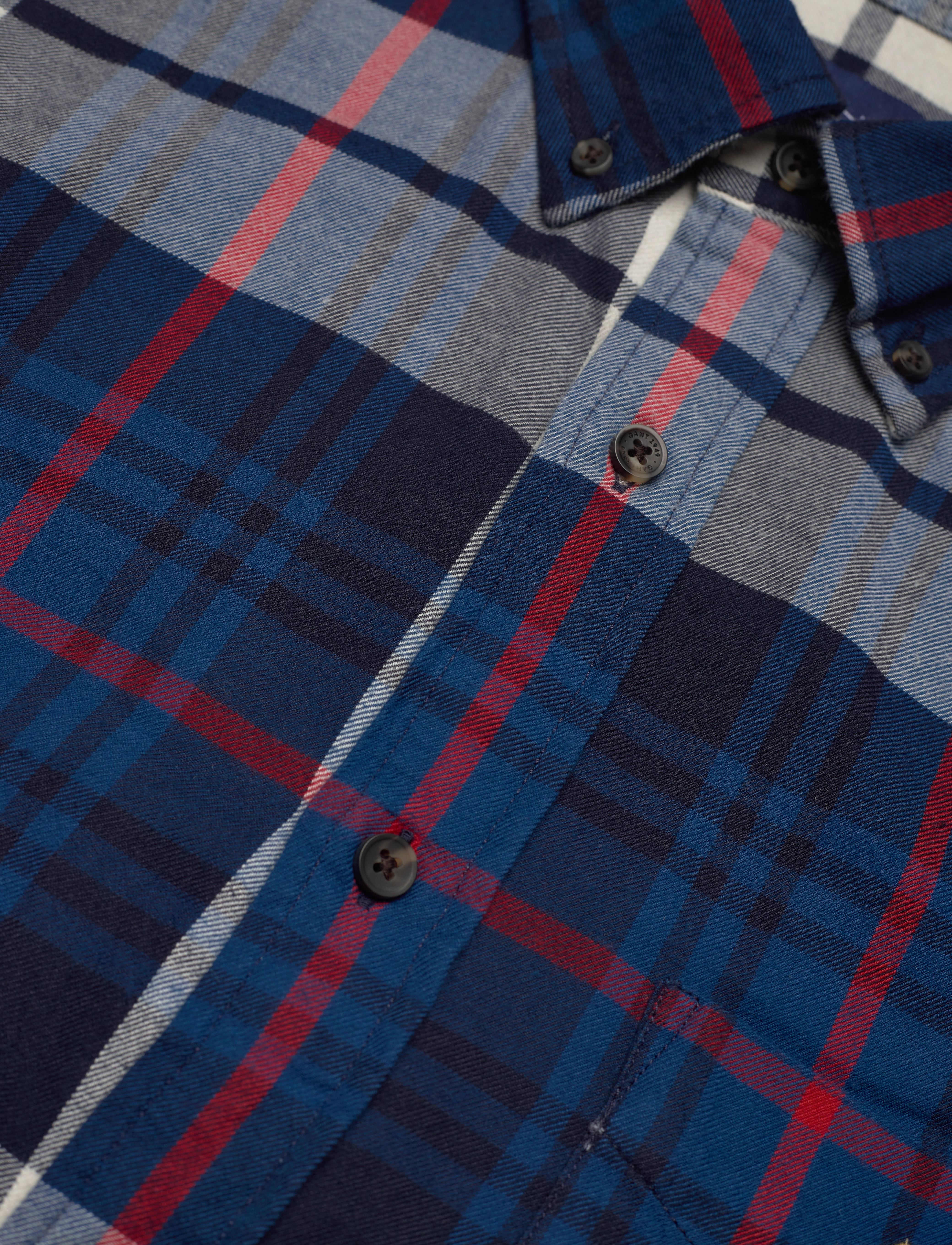 GANT - REG UT PLAID FLANNEL SHIRT - cream - 3