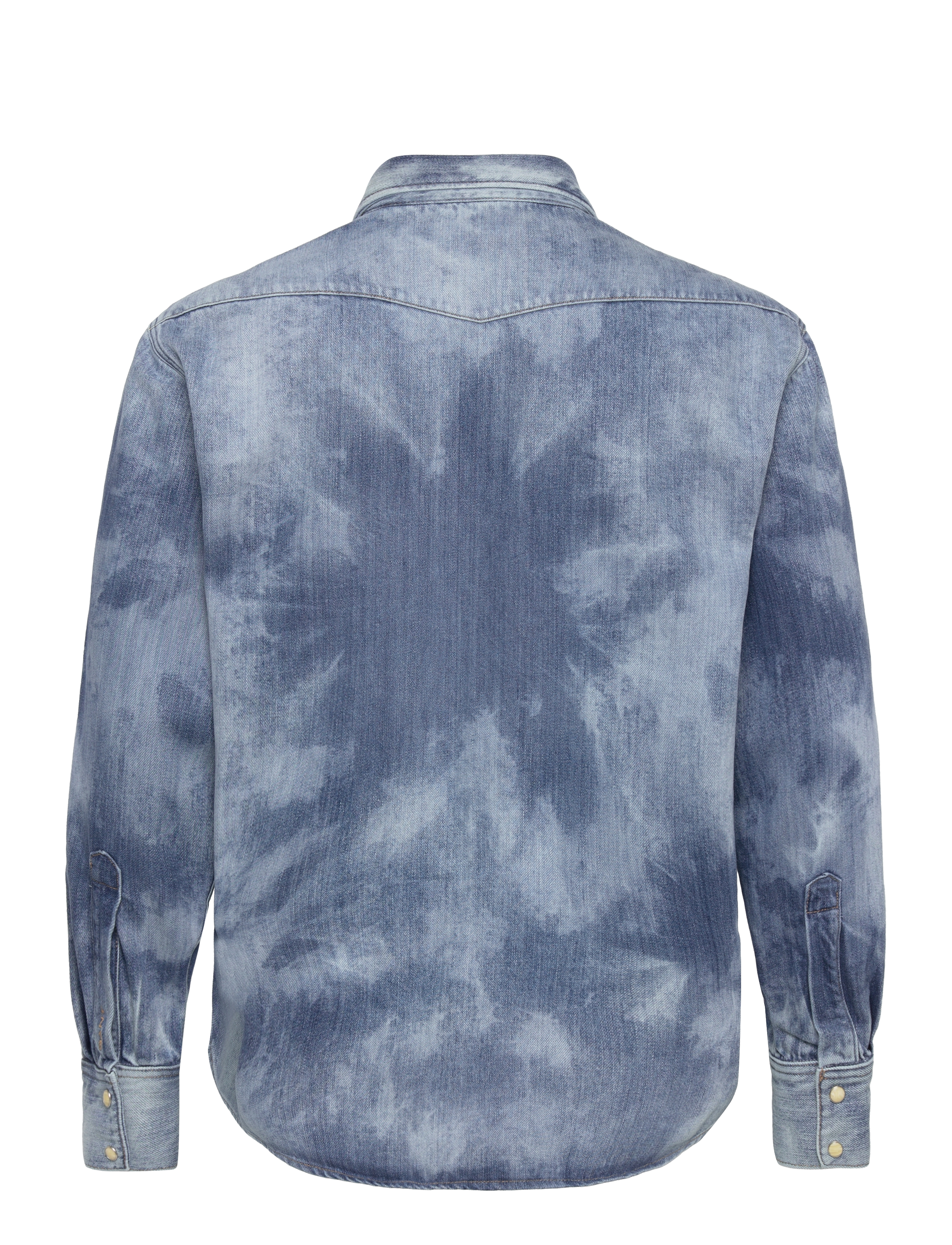 GANT - REL BLEACH WASH WESTERN SHIRT - semi light blue worn in - 1