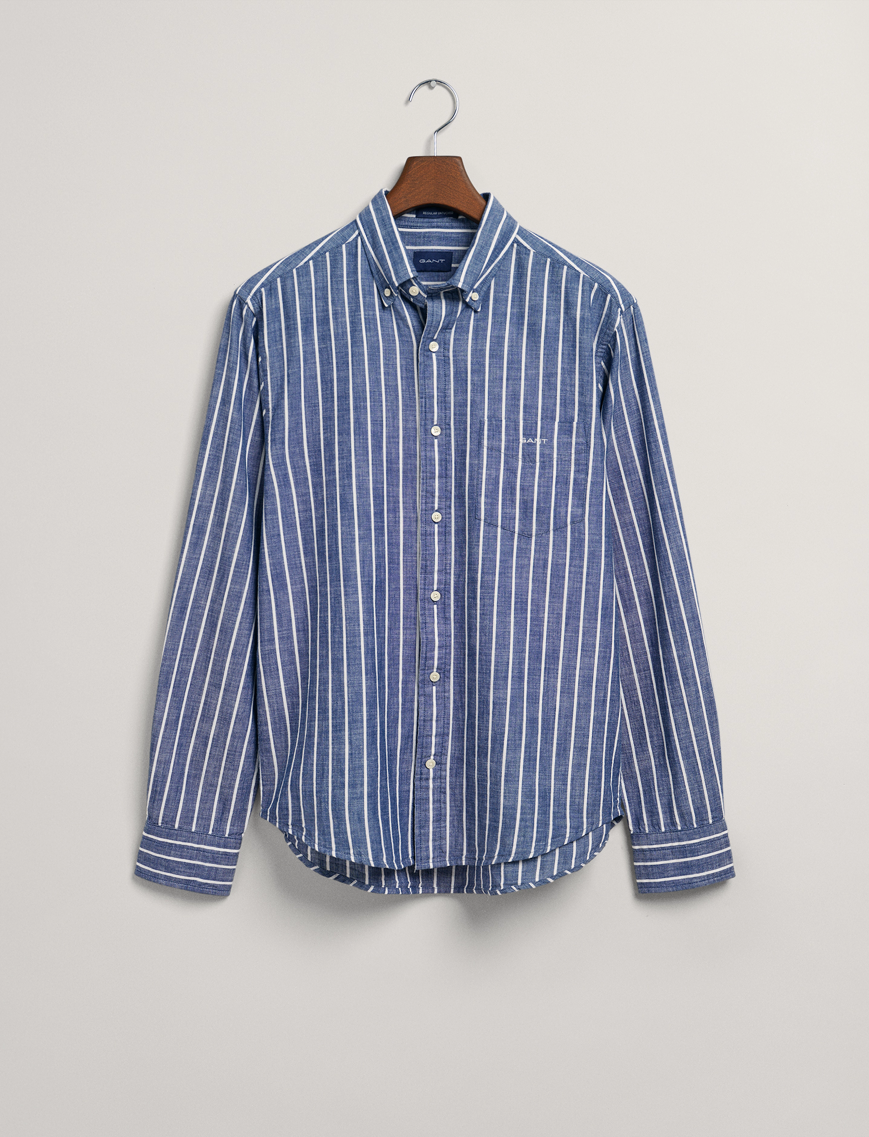 GANT - REG UT CHAMBRAY STRIPE SHIRT - indigo blue - 4