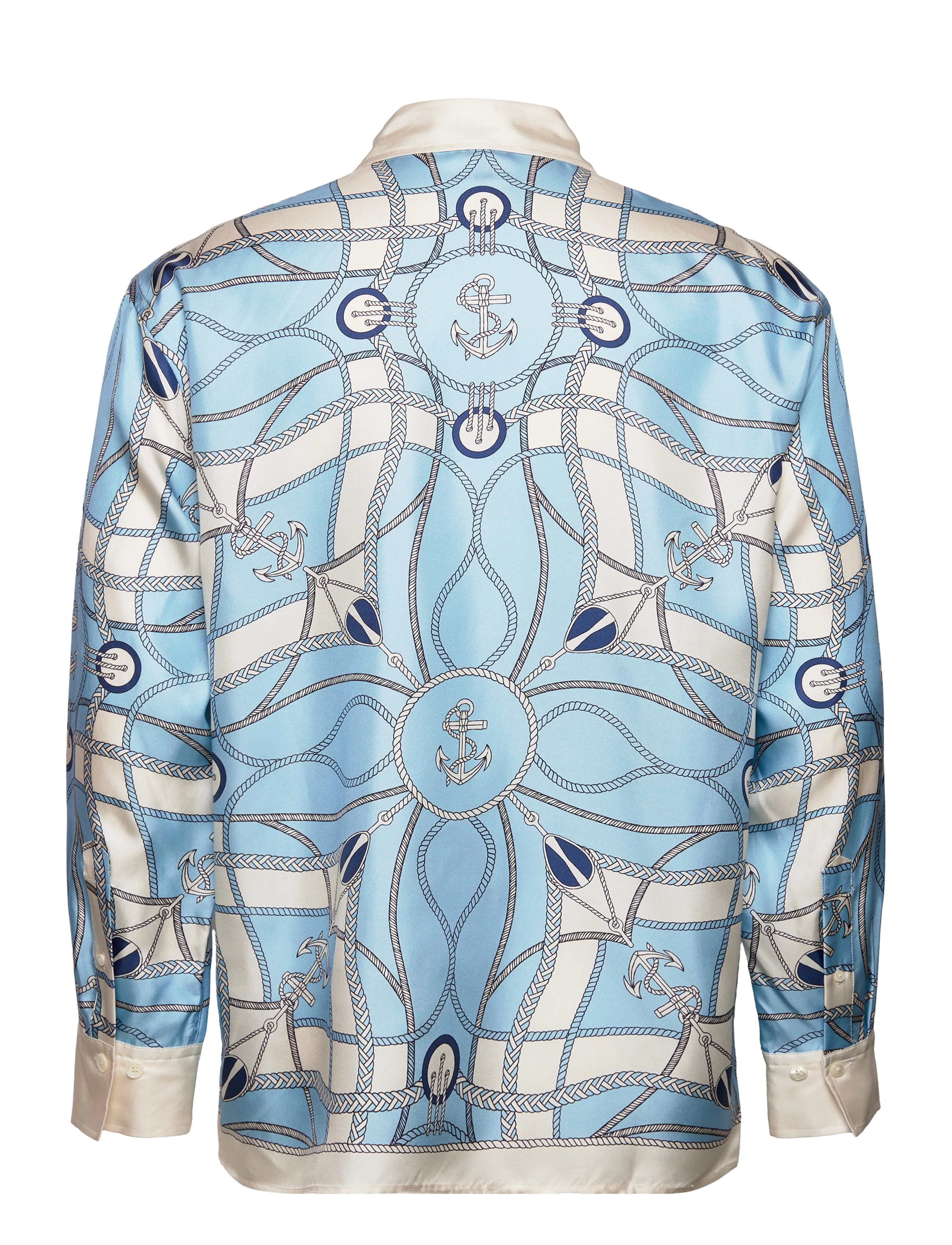 GANT - REL SAILING PRINT SILK SHIRT - waterfall blue - 1