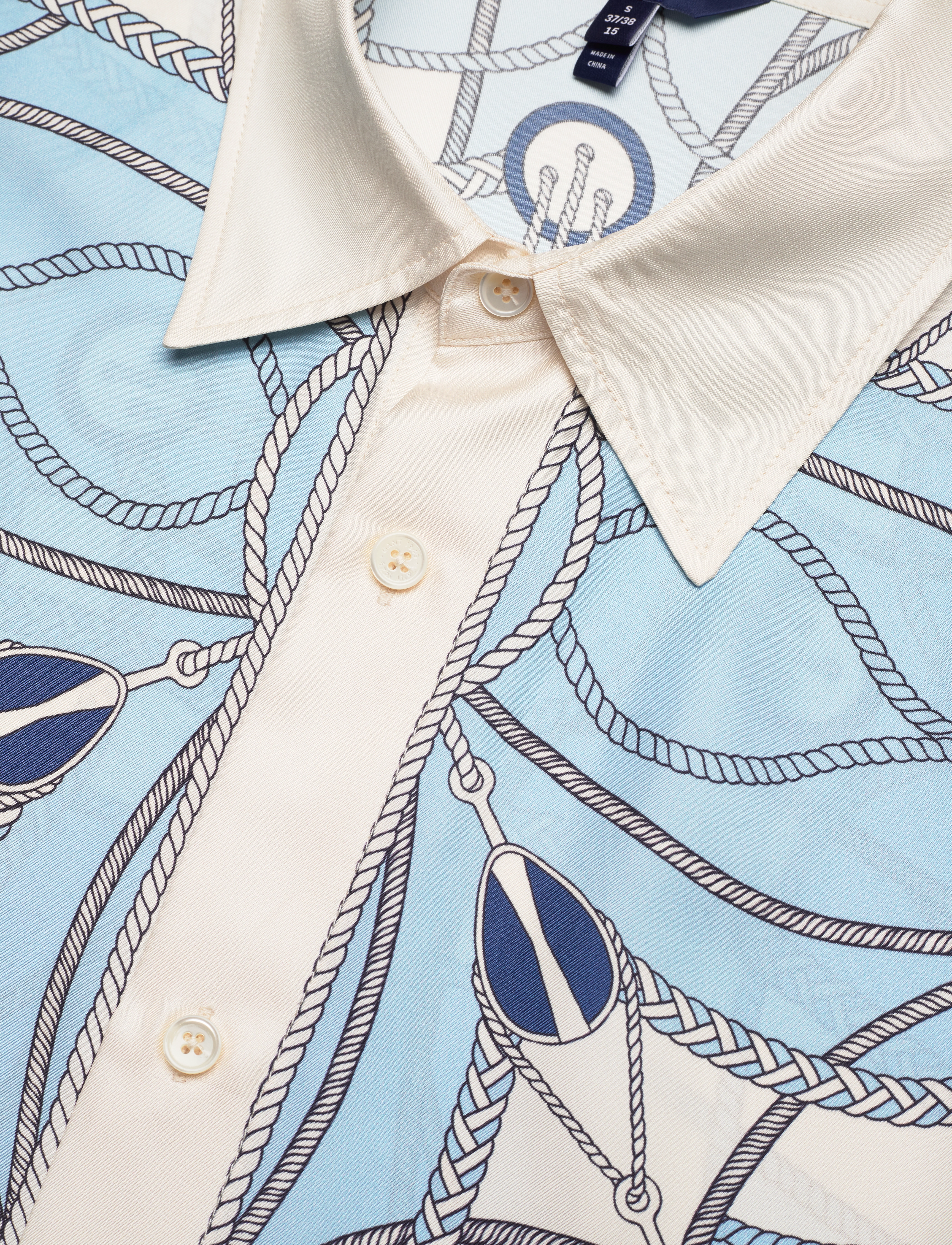 GANT - REL SAILING PRINT SILK SHIRT - waterfall blue - 3