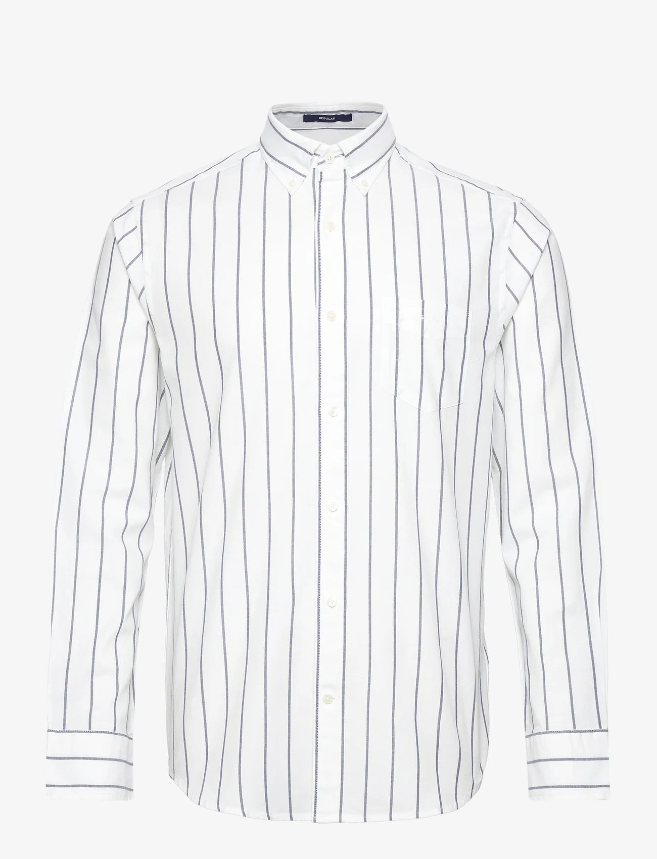 GANT - REG OXFORD STRIPE SHIRT - oksfordo marškiniai - eggshell - 0