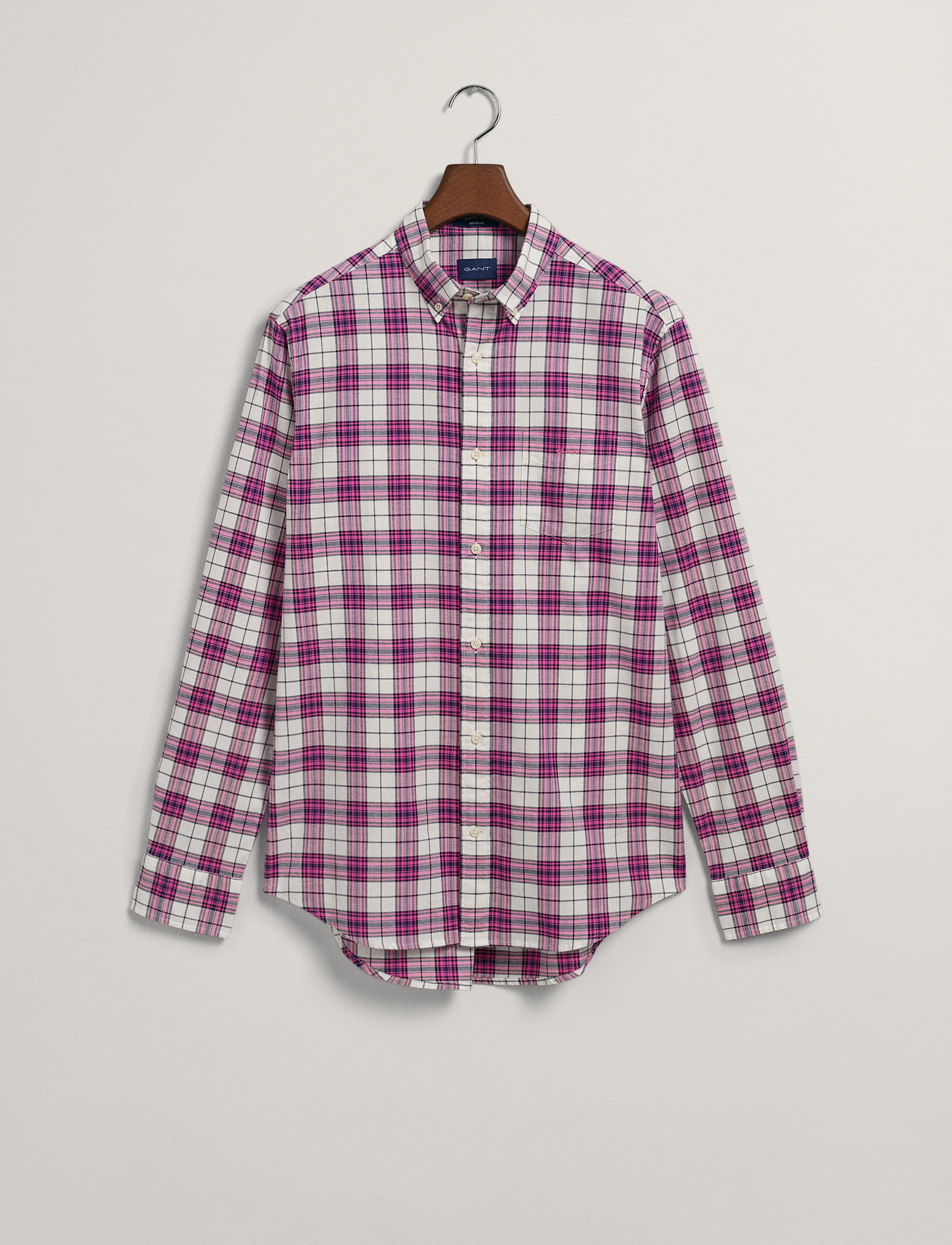 GANT - REG OXFORD CHECK SHIRT - perky pink - 2