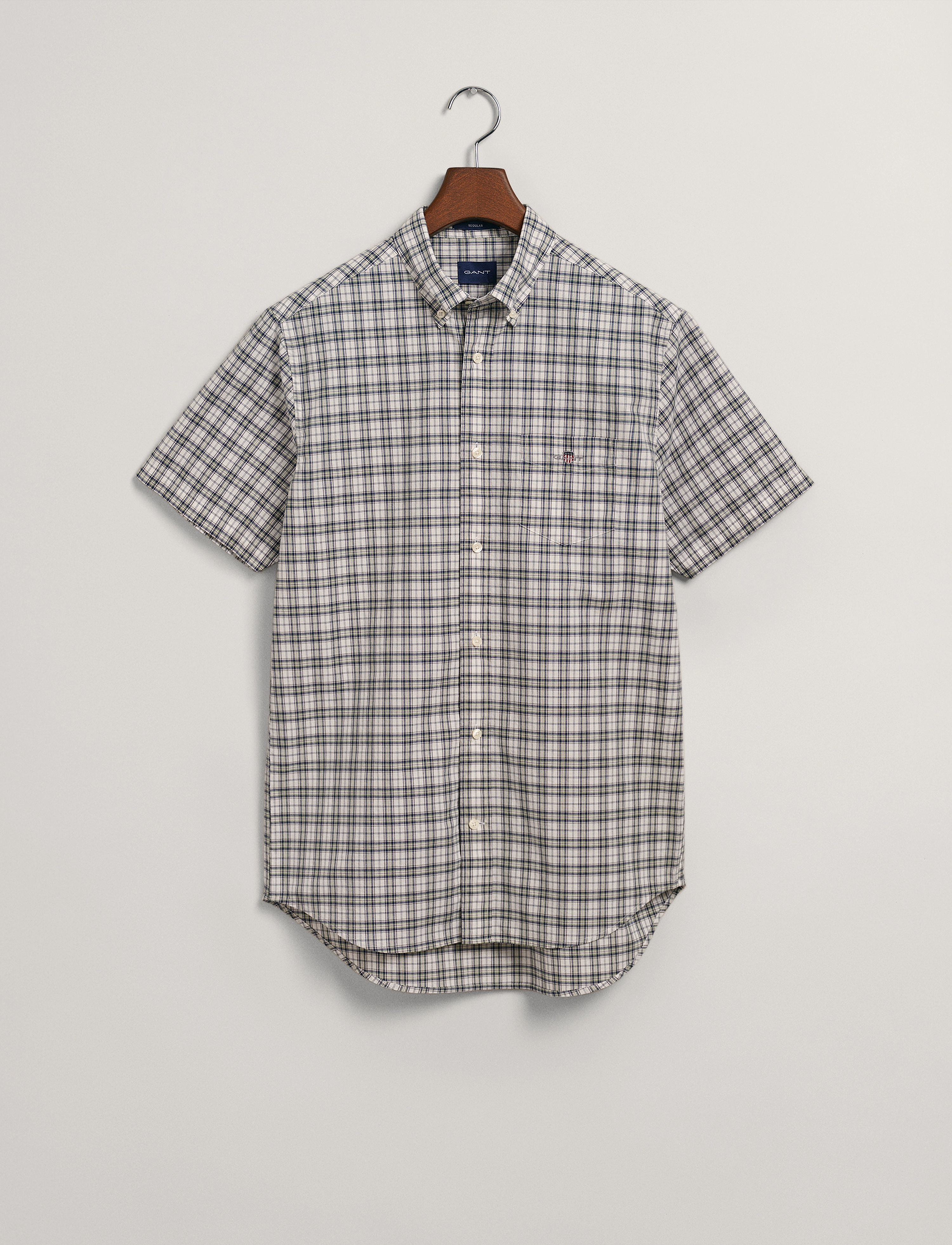 GANT - REG POPLIN MICRO CHECK SHIRT - basil green - 4