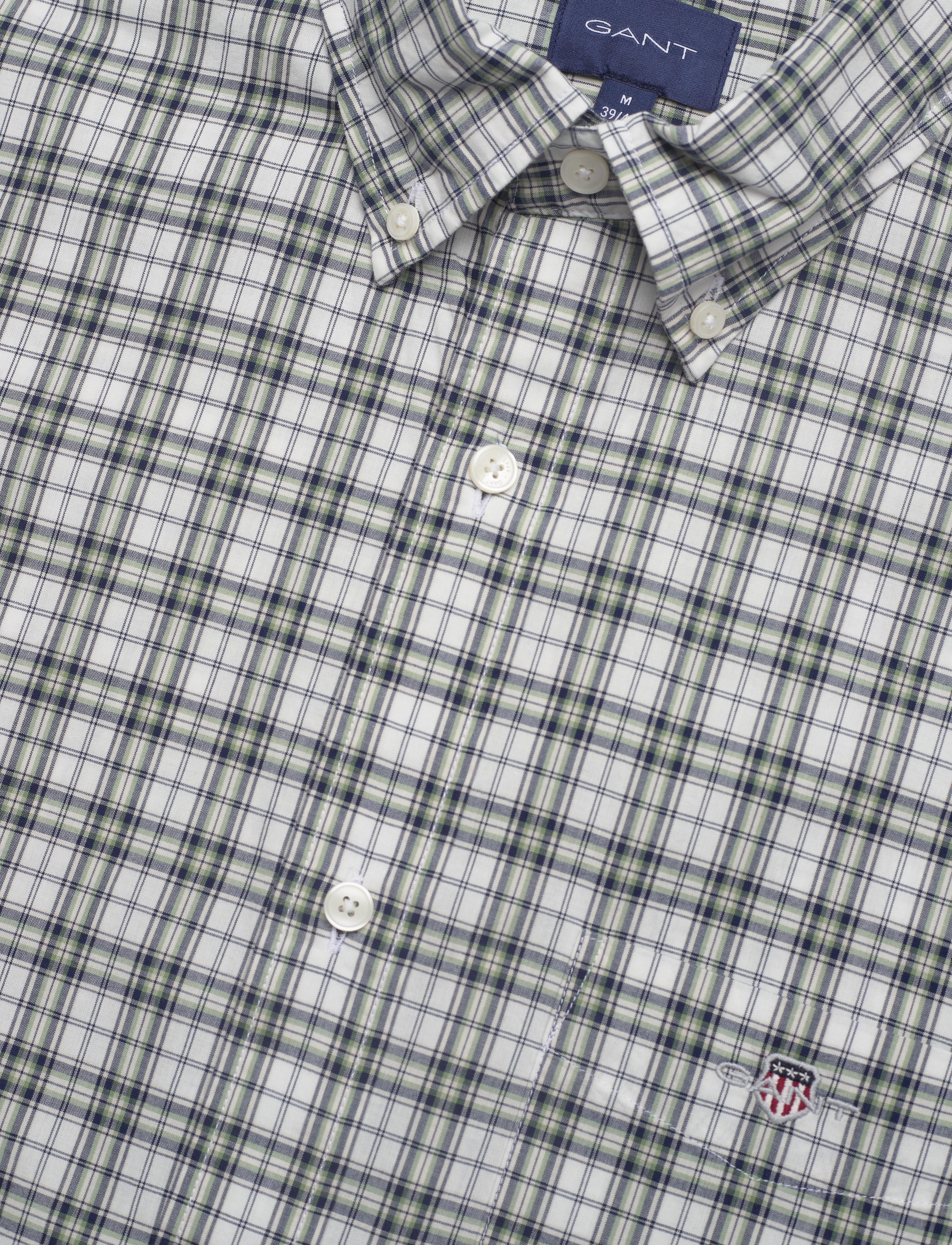 GANT - REG POPLIN MICRO CHECK SHIRT - basil green - 2