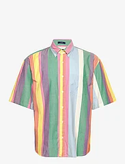 GANT - REL MULTISTRIPE OXFORD SS SHIRT - oksfordo marškiniai - perky pink - 0