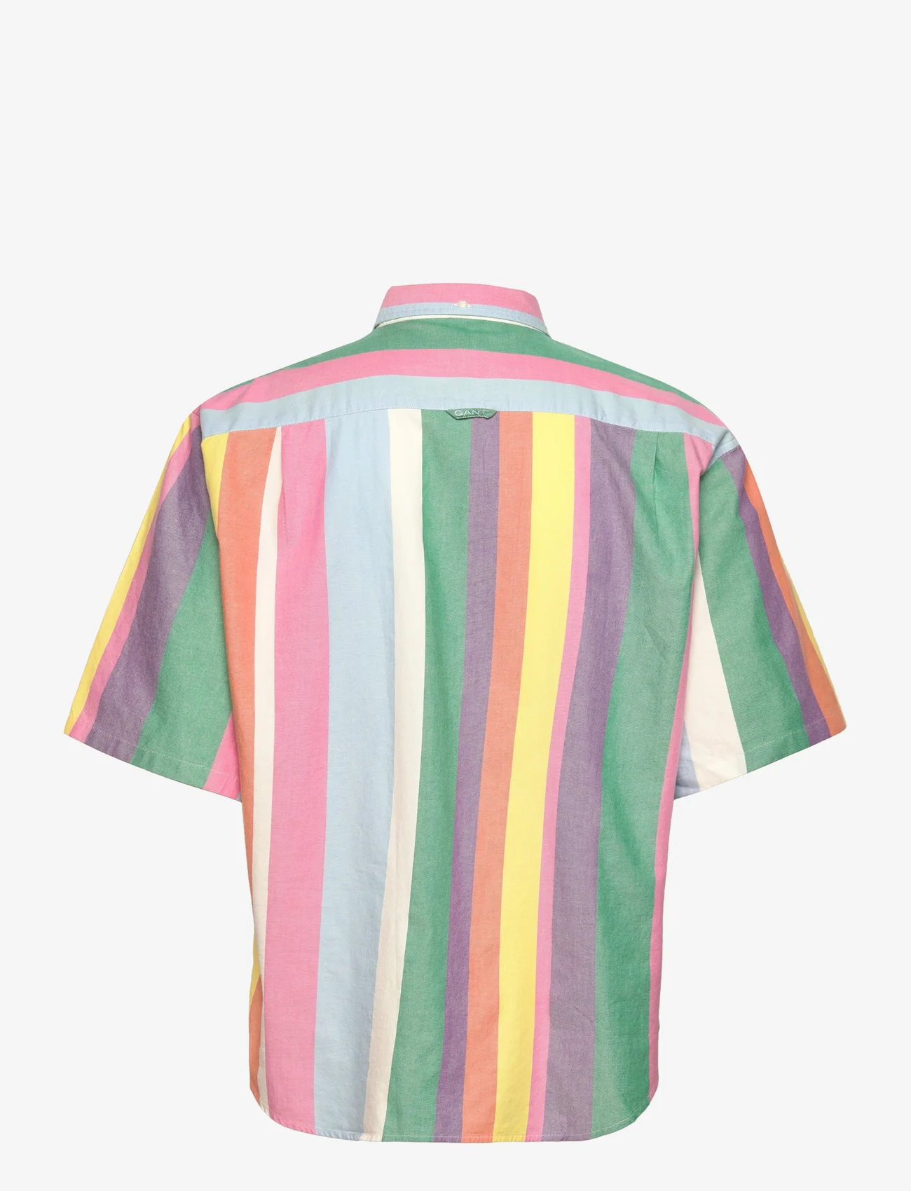 GANT - REL MULTISTRIPE OXFORD SS SHIRT - oksfordo marškiniai - perky pink - 1