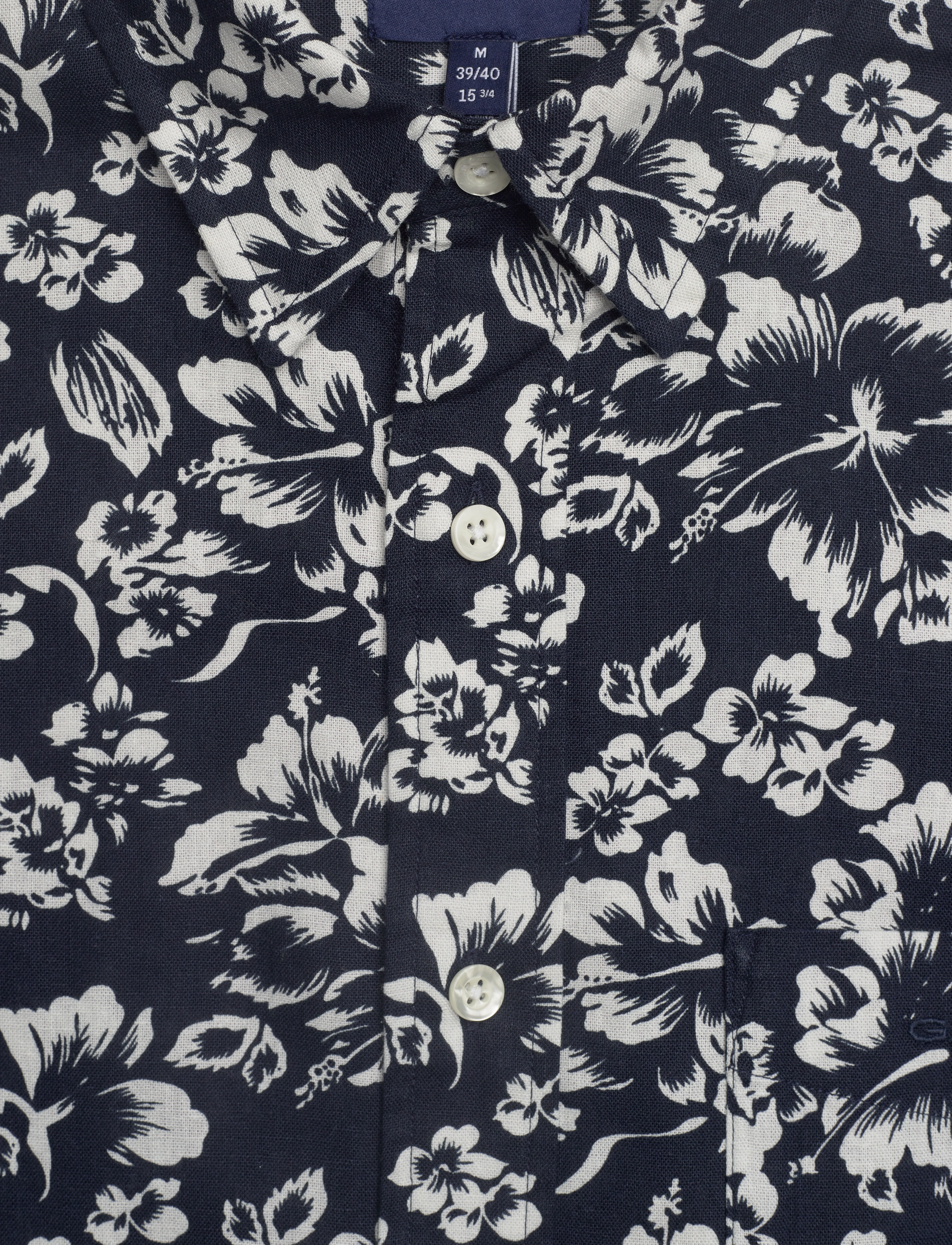 GANT - REG FLORAL COTTON LINEN SS SHIRT - marine - 2