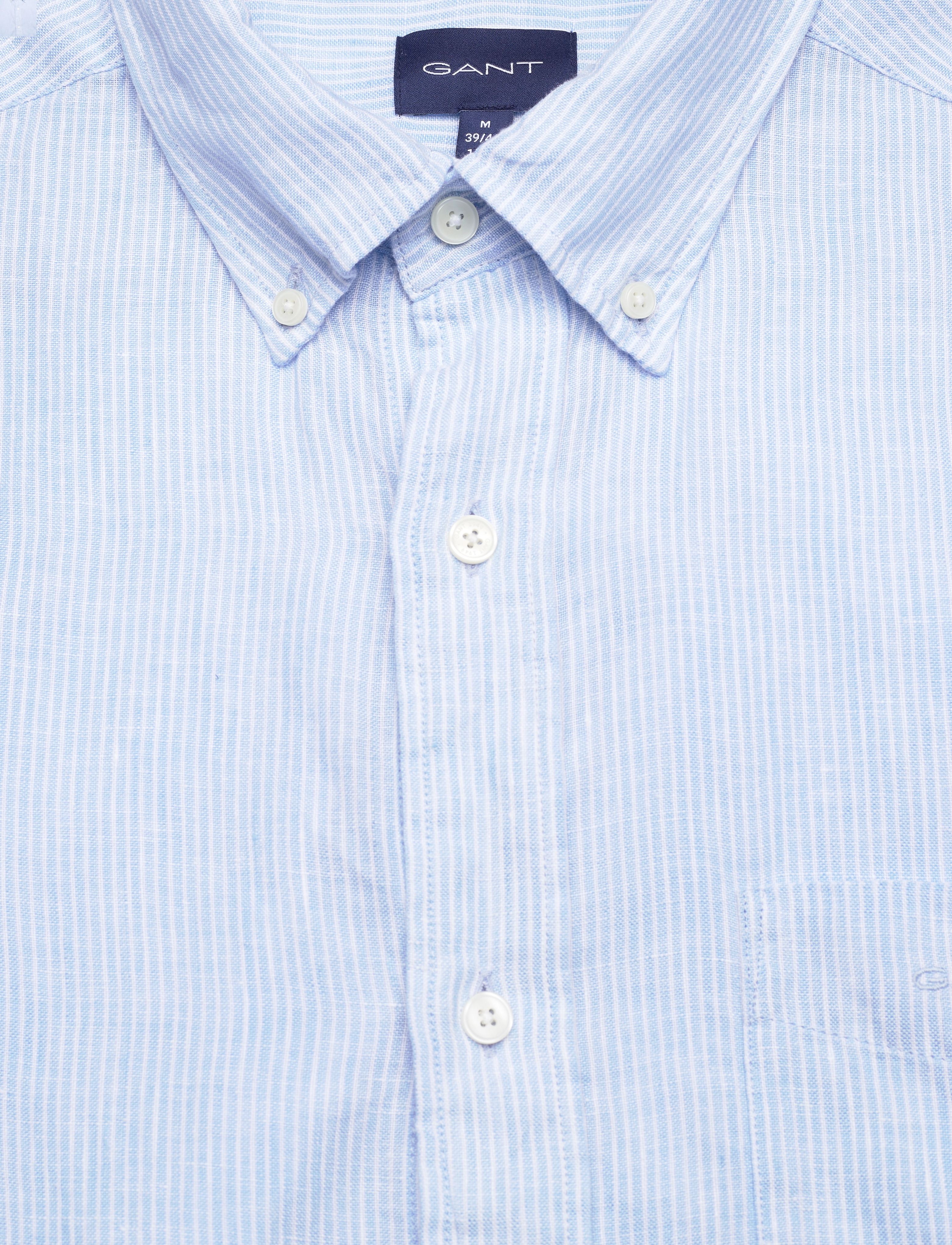 GANT - REG LINEN STRIPE SHIRT - capri blue - 2