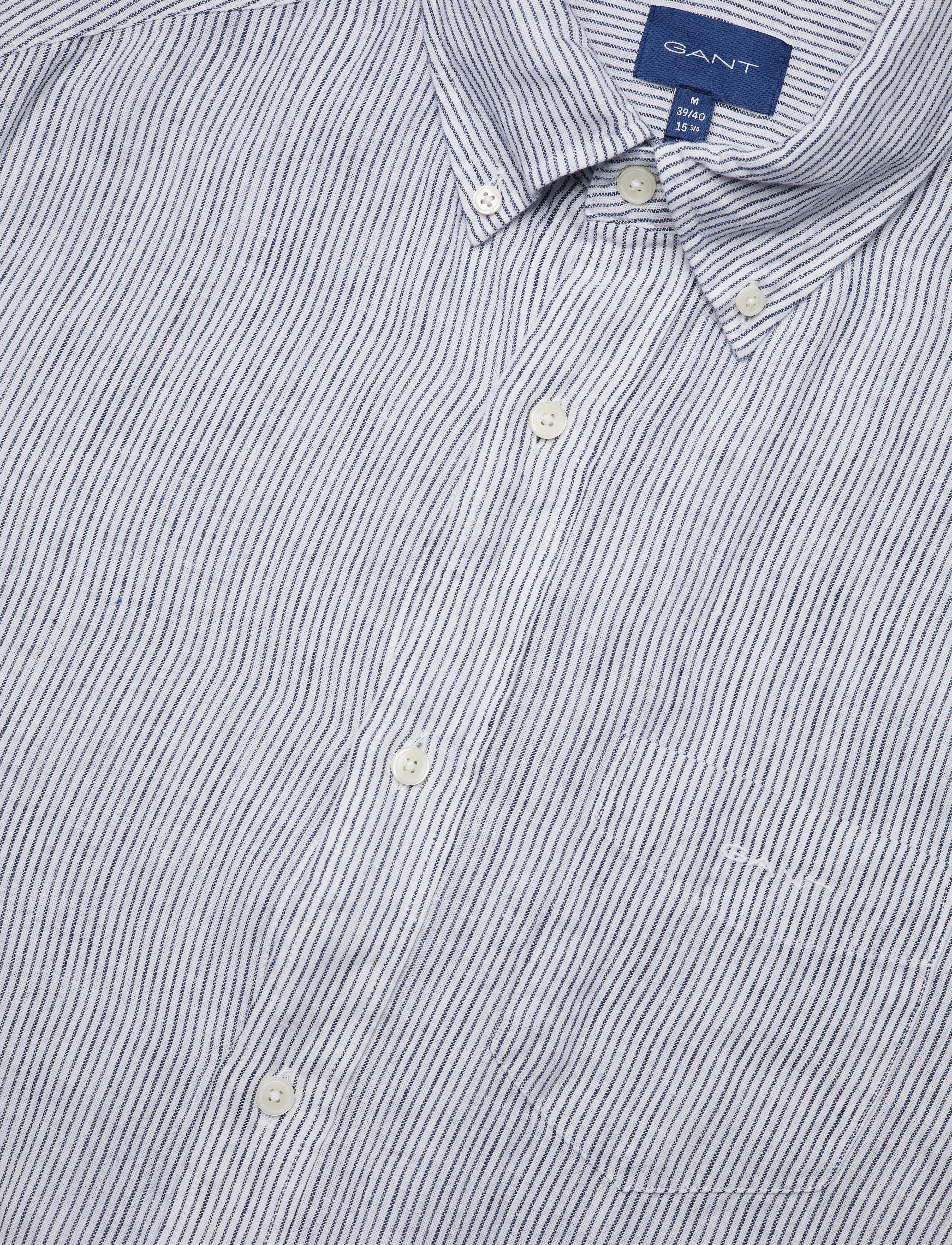 GANT - REG LINEN STRIPE SHIRT - white - 2