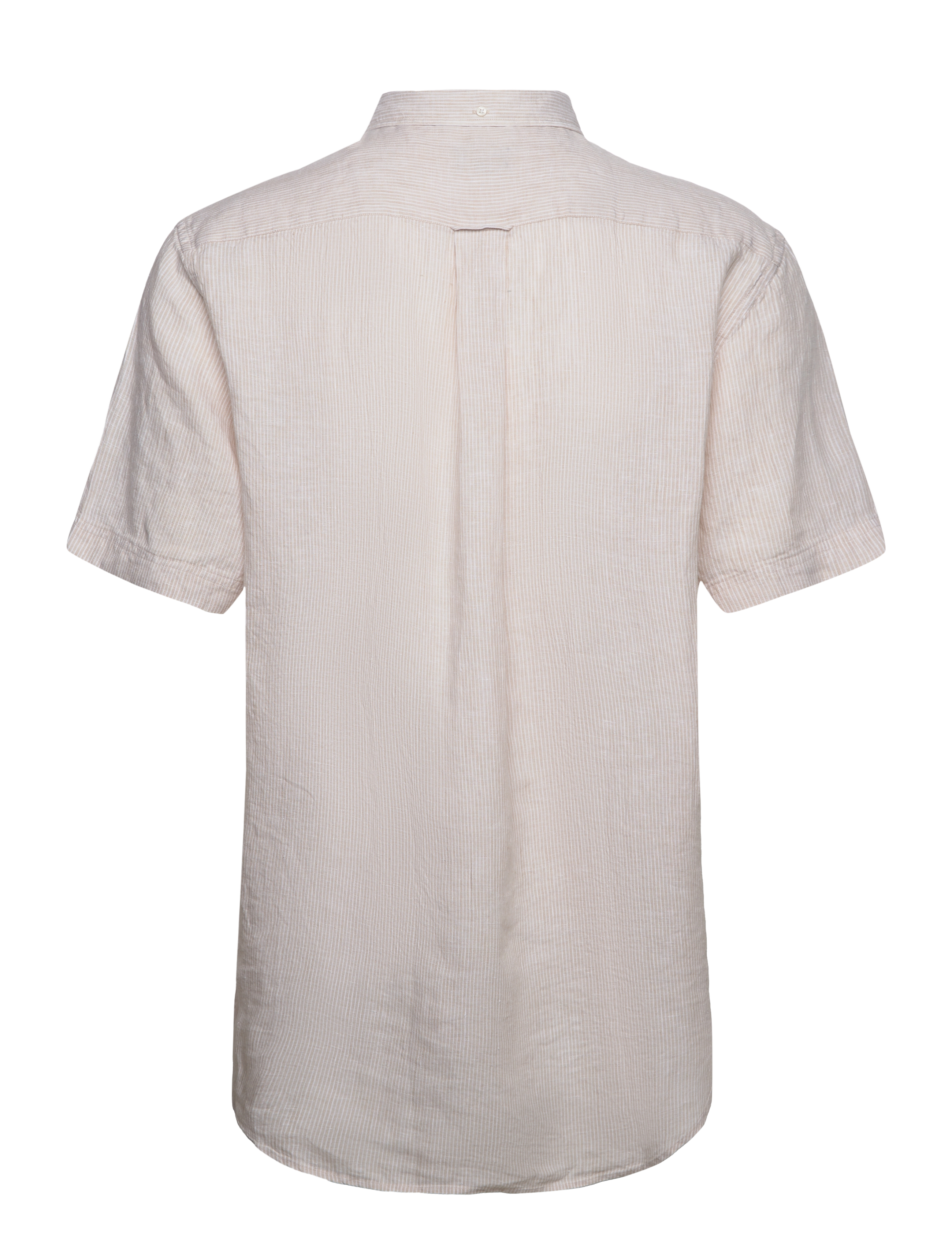 GANT - REG LINEN STRIPE SS SHIRT - dry sand - 1