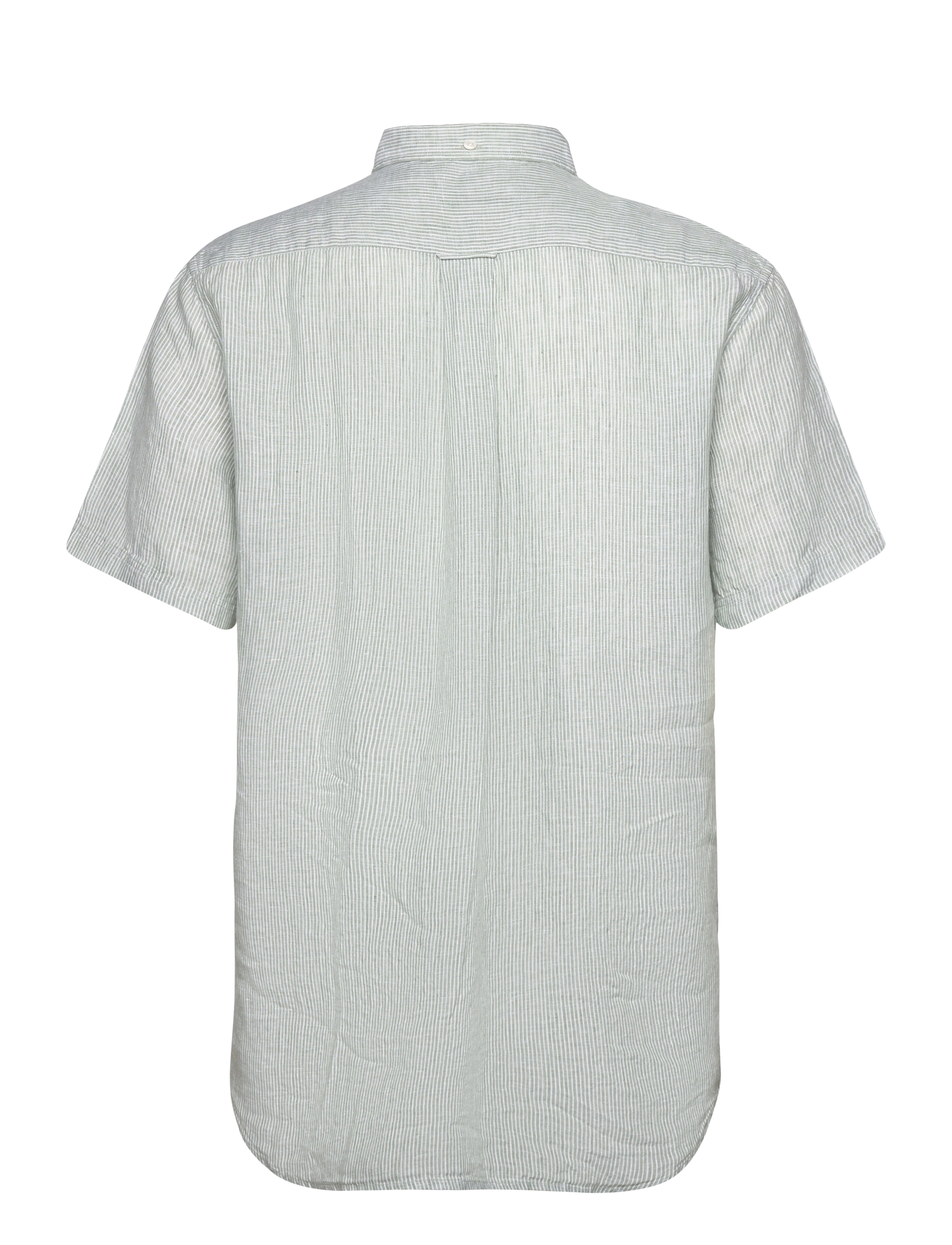 GANT - REG LINEN STRIPE SS SHIRT - kalamata green - 1