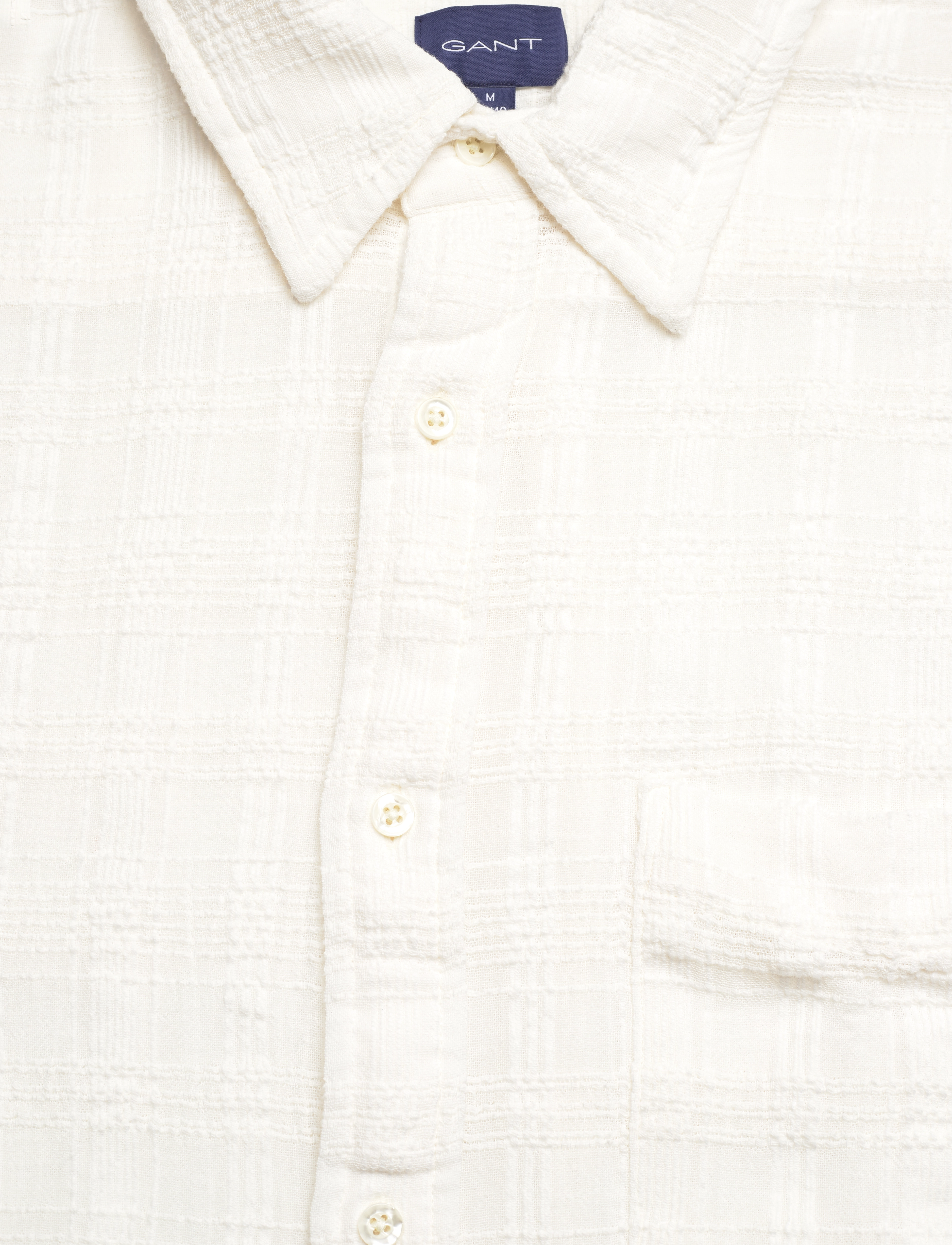 GANT - REL TEXTURED CHECK SHIRT - eggshell - 2