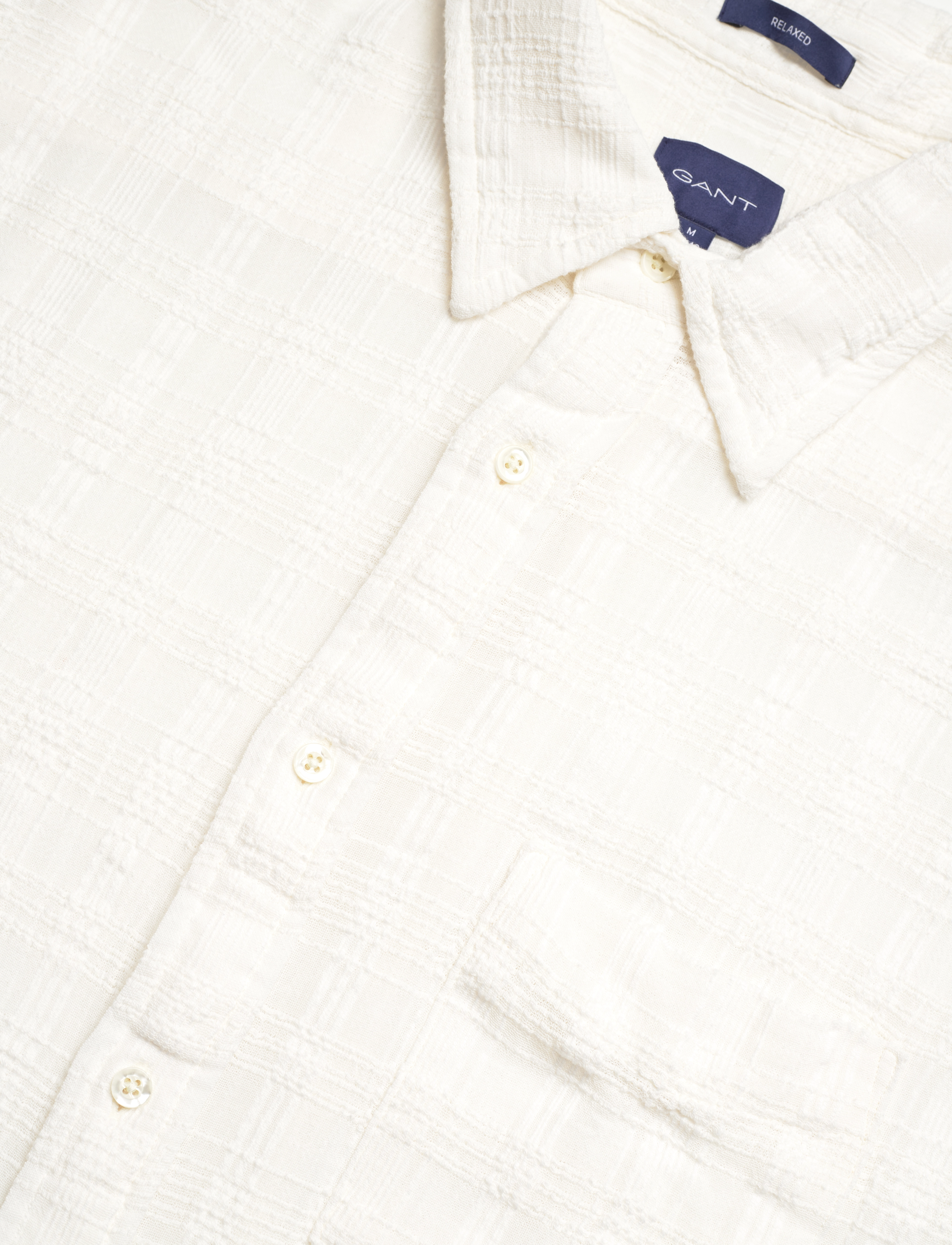 GANT - REL TEXTURED CHECK SHIRT - eggshell - 3