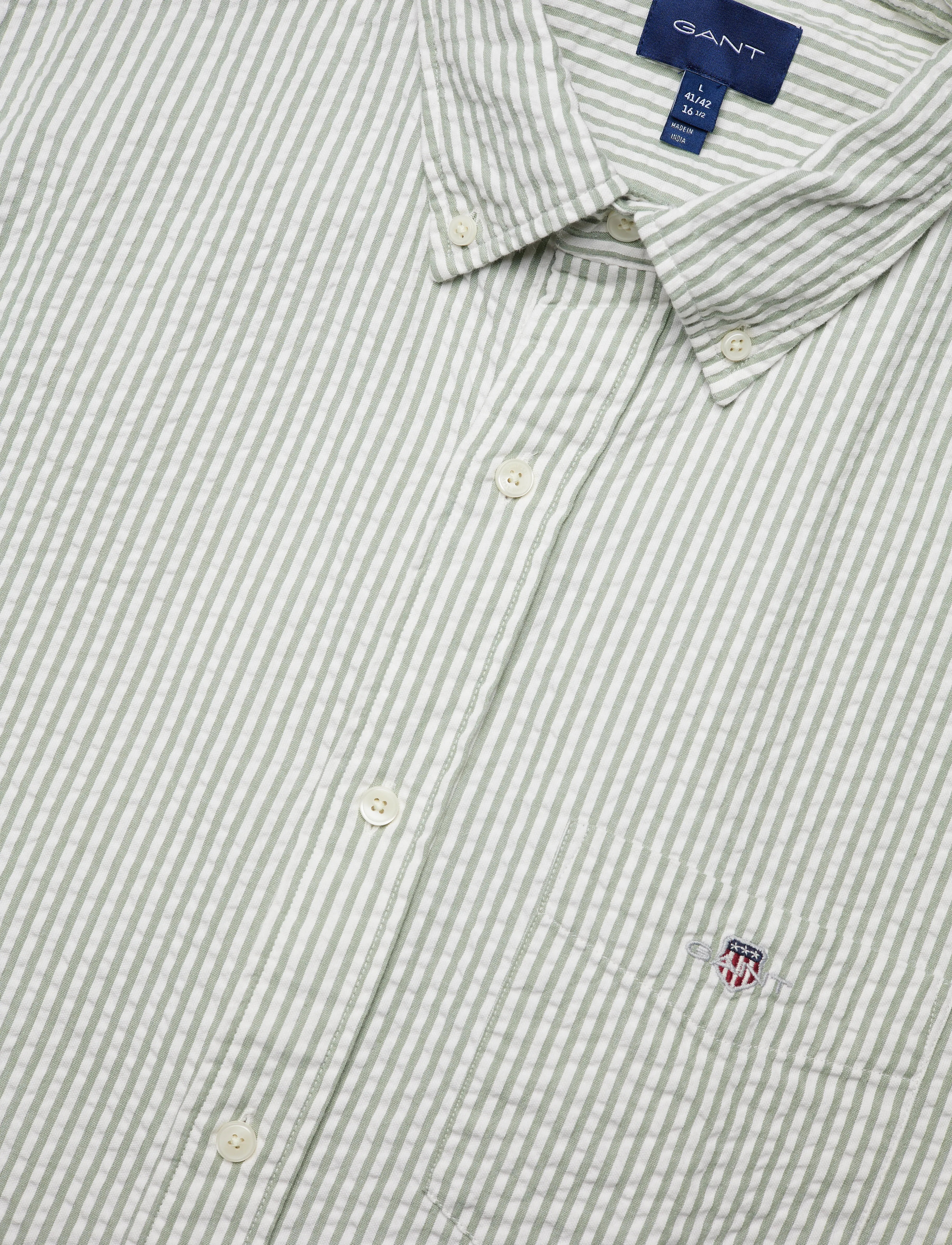 GANT - REG UT SEERSUCKER SHIRT - kalamata green - 2