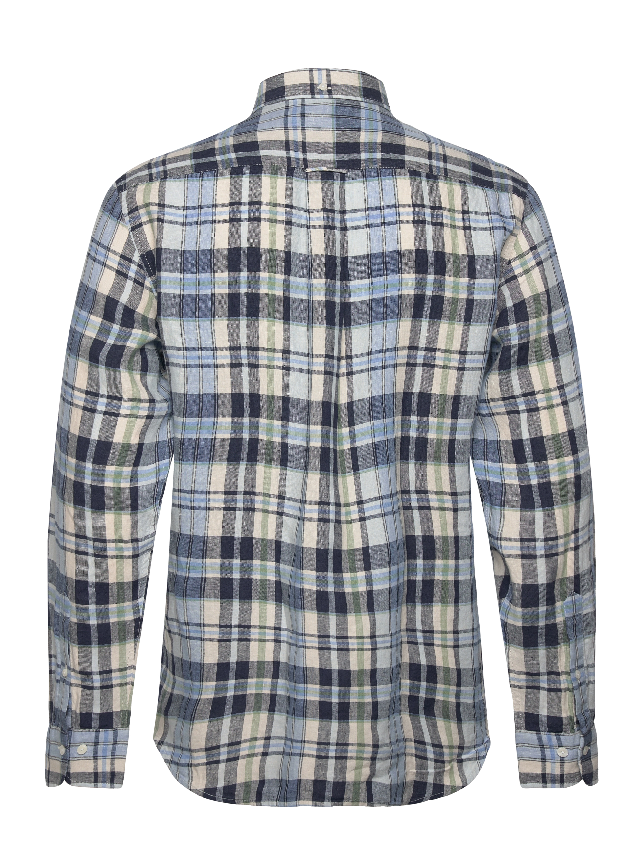 GANT - REG LINEN MADRAS SHIRT - marine - 1