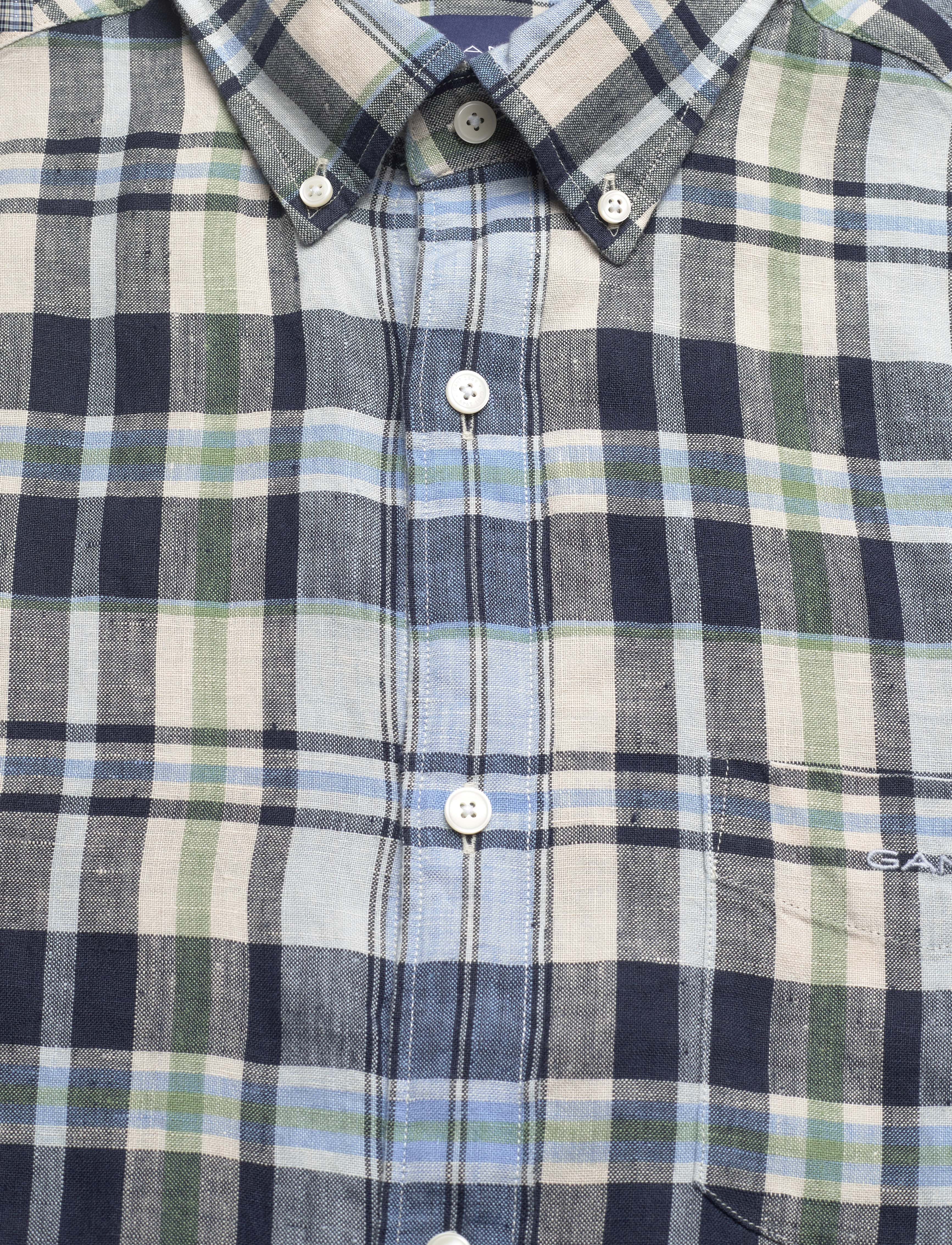 GANT - REG LINEN MADRAS SHIRT - marine - 2