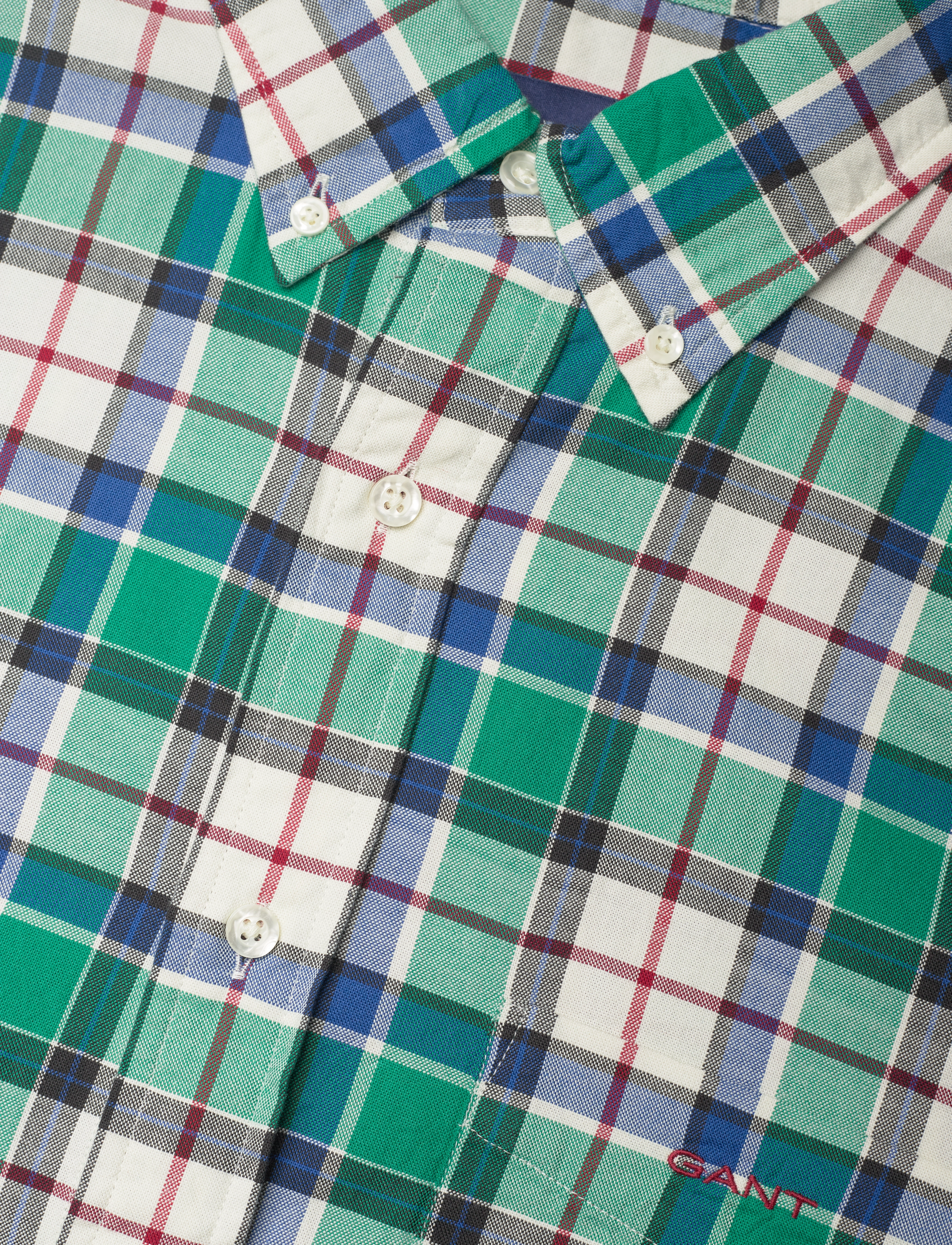 GANT - REG UT CHECKED OXFORD SHIRT - lush green - 3