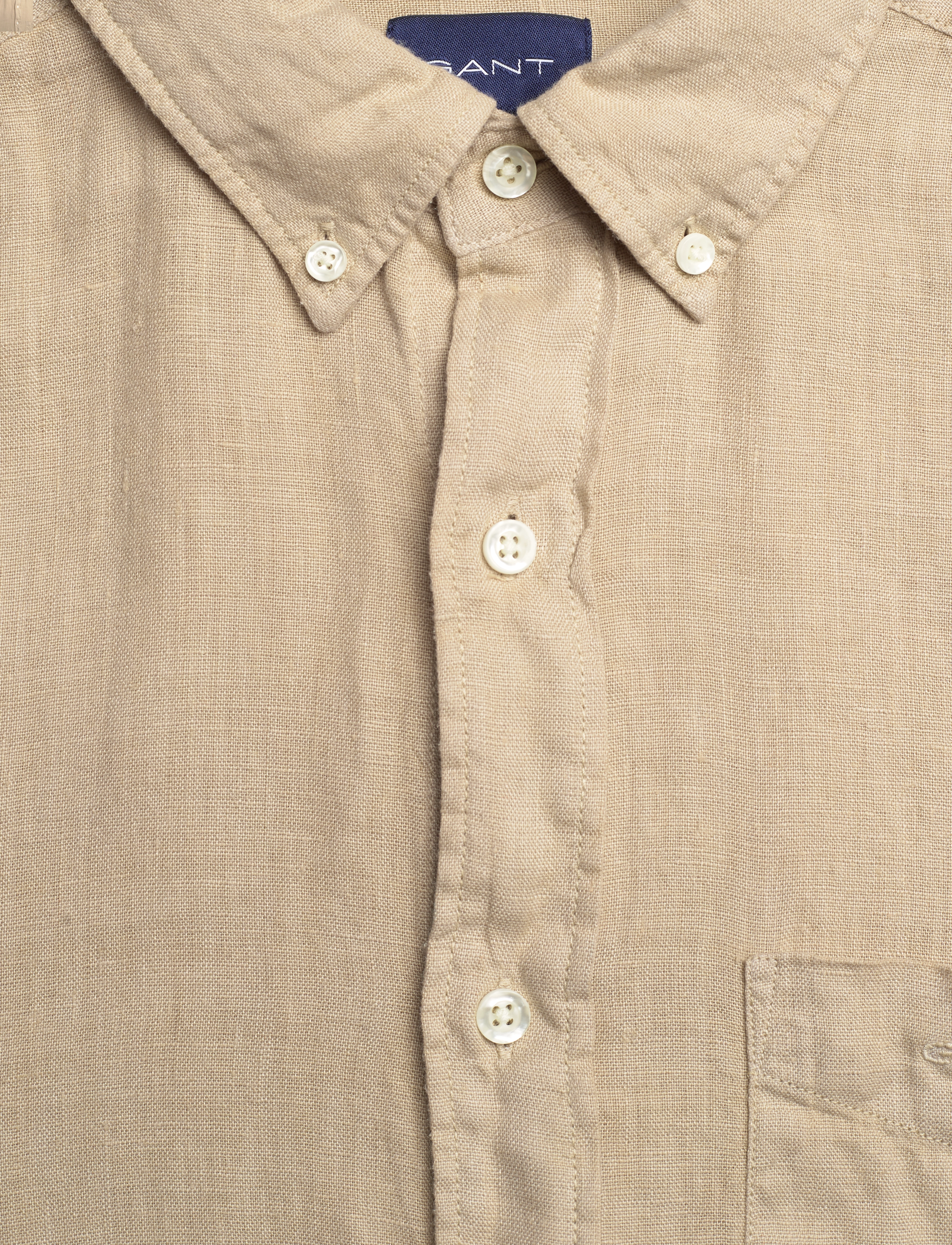 GANT - REG UT GMNT DYED LINEN SHIRT - concrete beige - 2