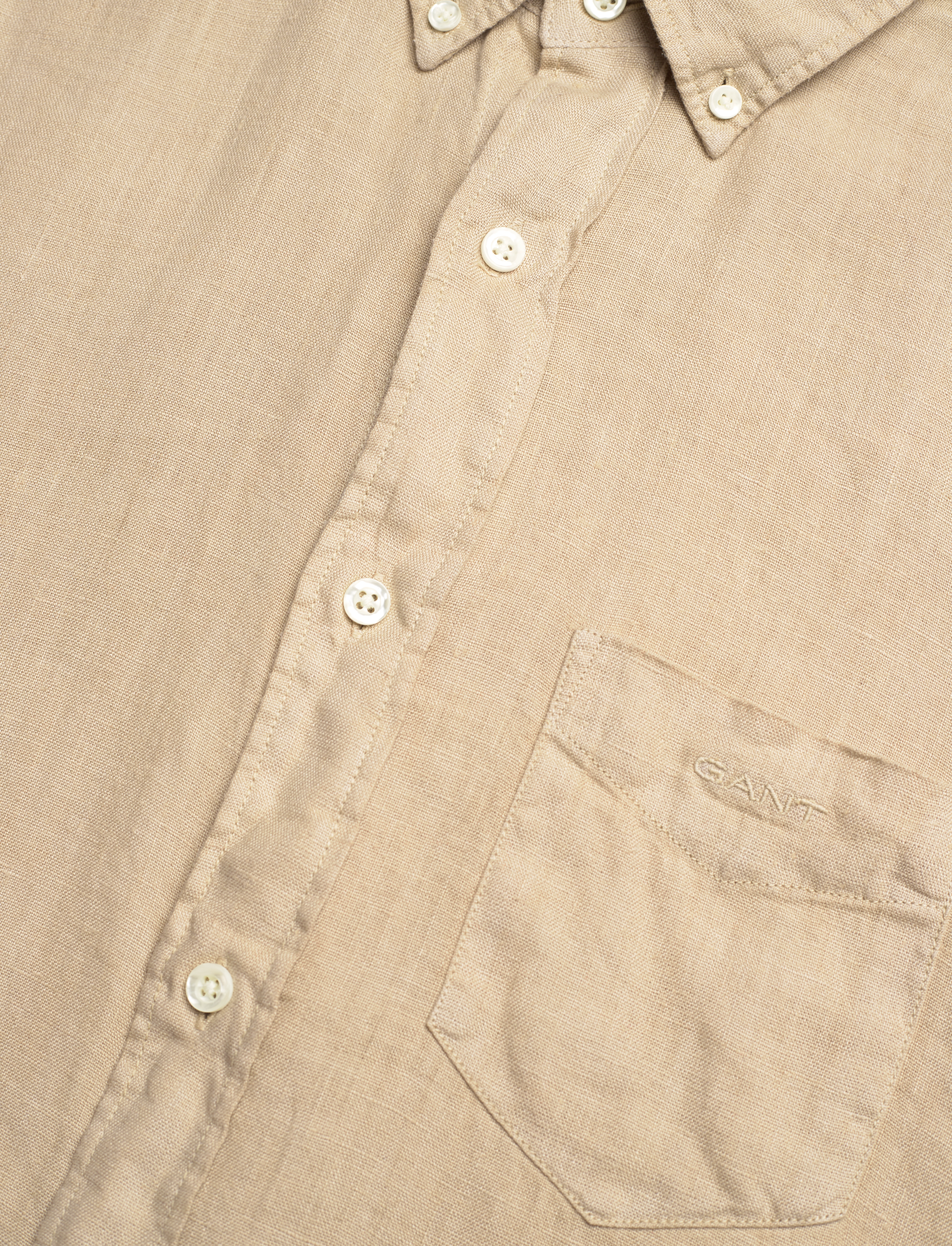 GANT - REG UT GMNT DYED LINEN SHIRT - concrete beige - 3