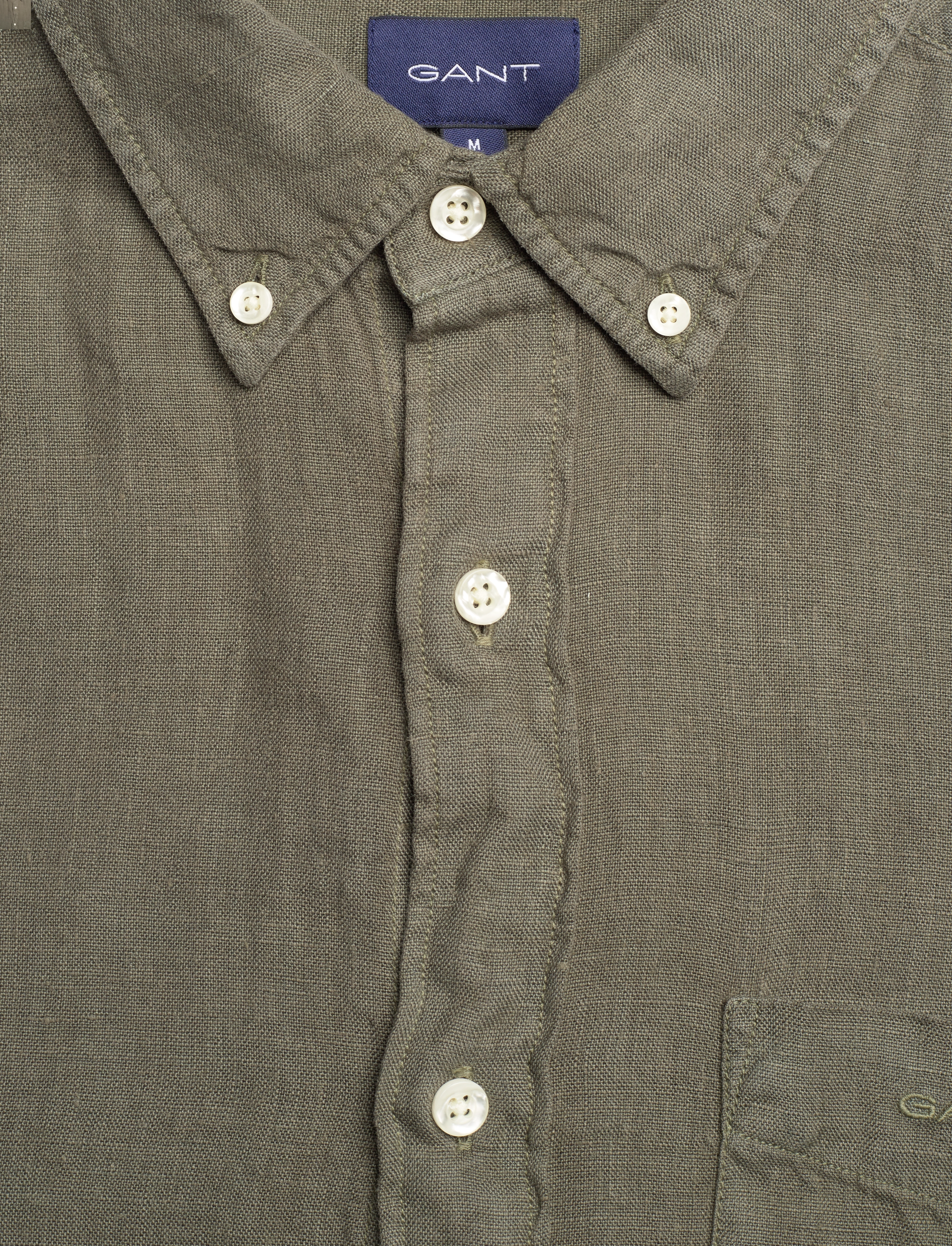 GANT - REG UT GMNT DYED LINEN SHIRT - green ash - 2
