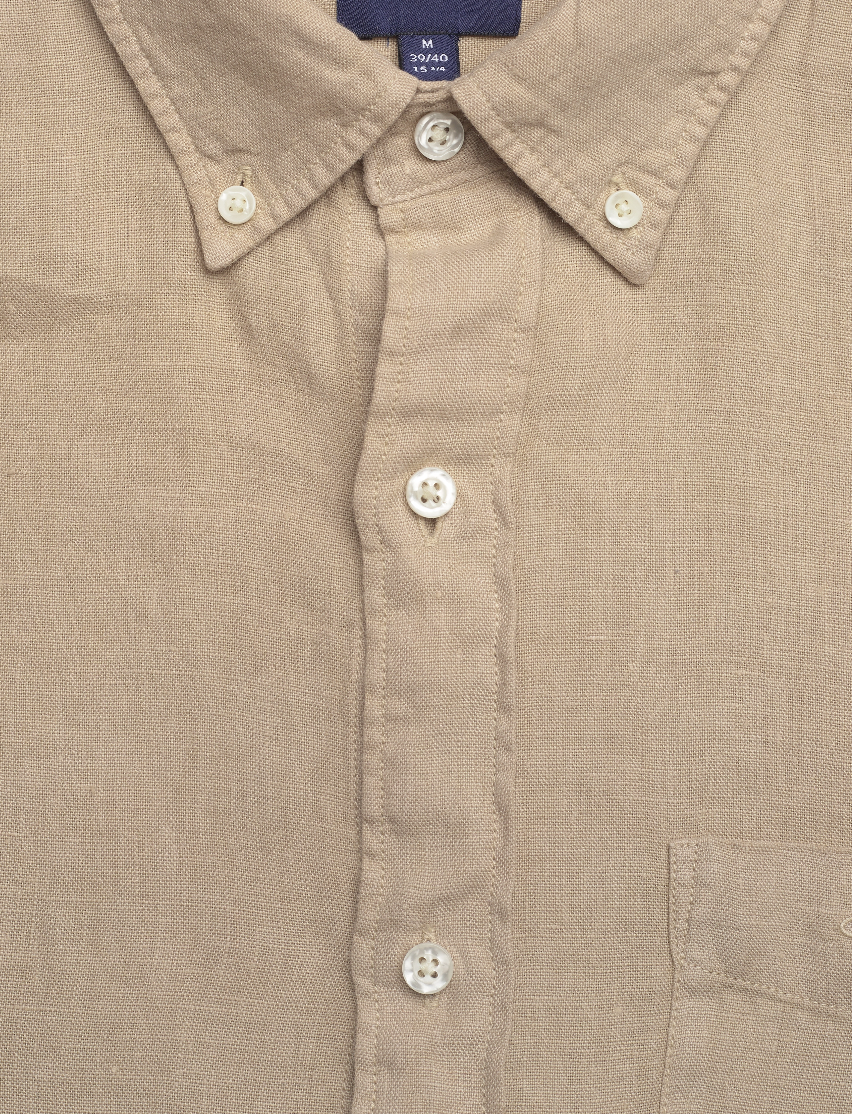 GANT - REG UT GMNT DYED LINEN SS SHIRT - concrete beige - 2