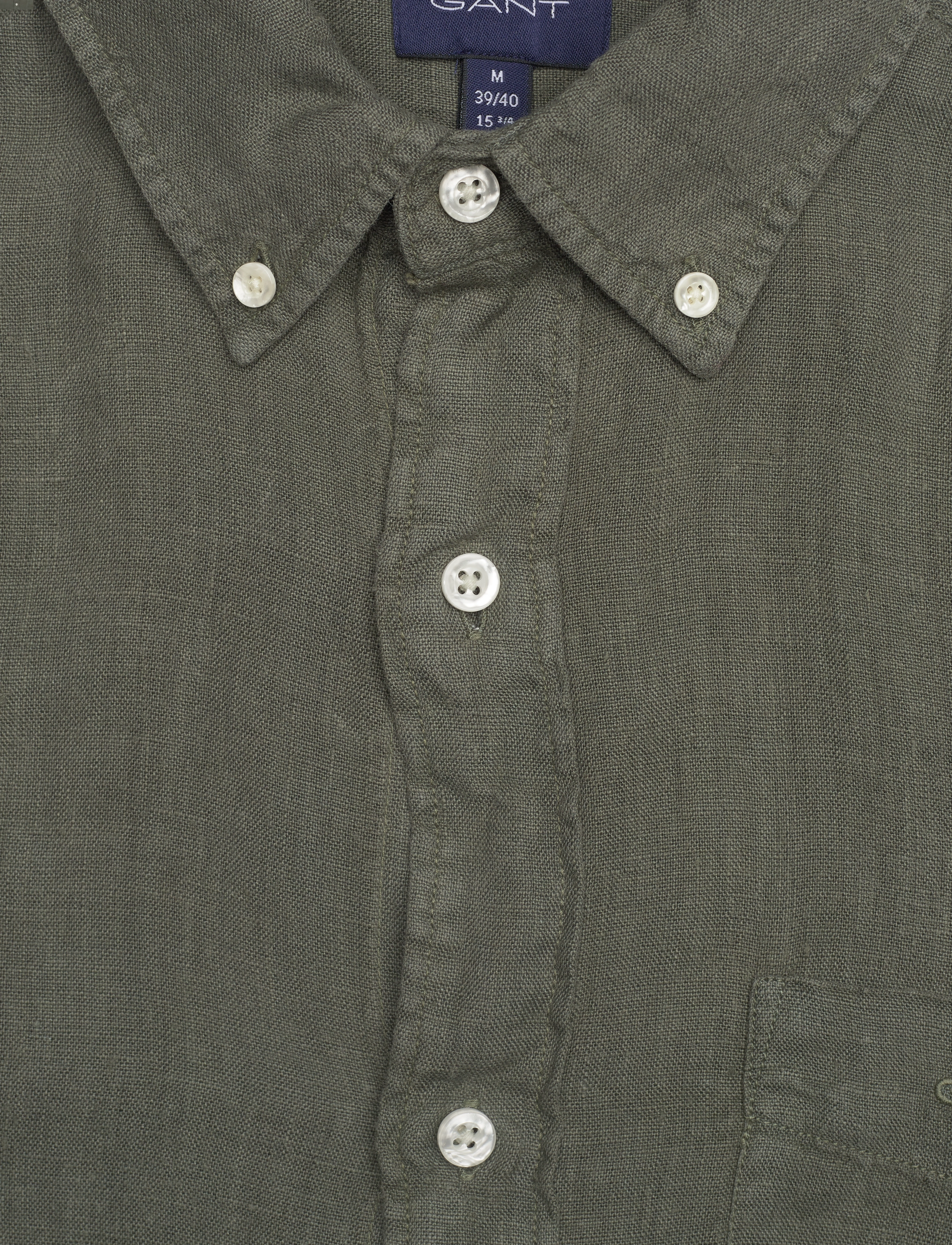 GANT - REG UT GMNT DYED LINEN SS SHIRT - green ash - 2